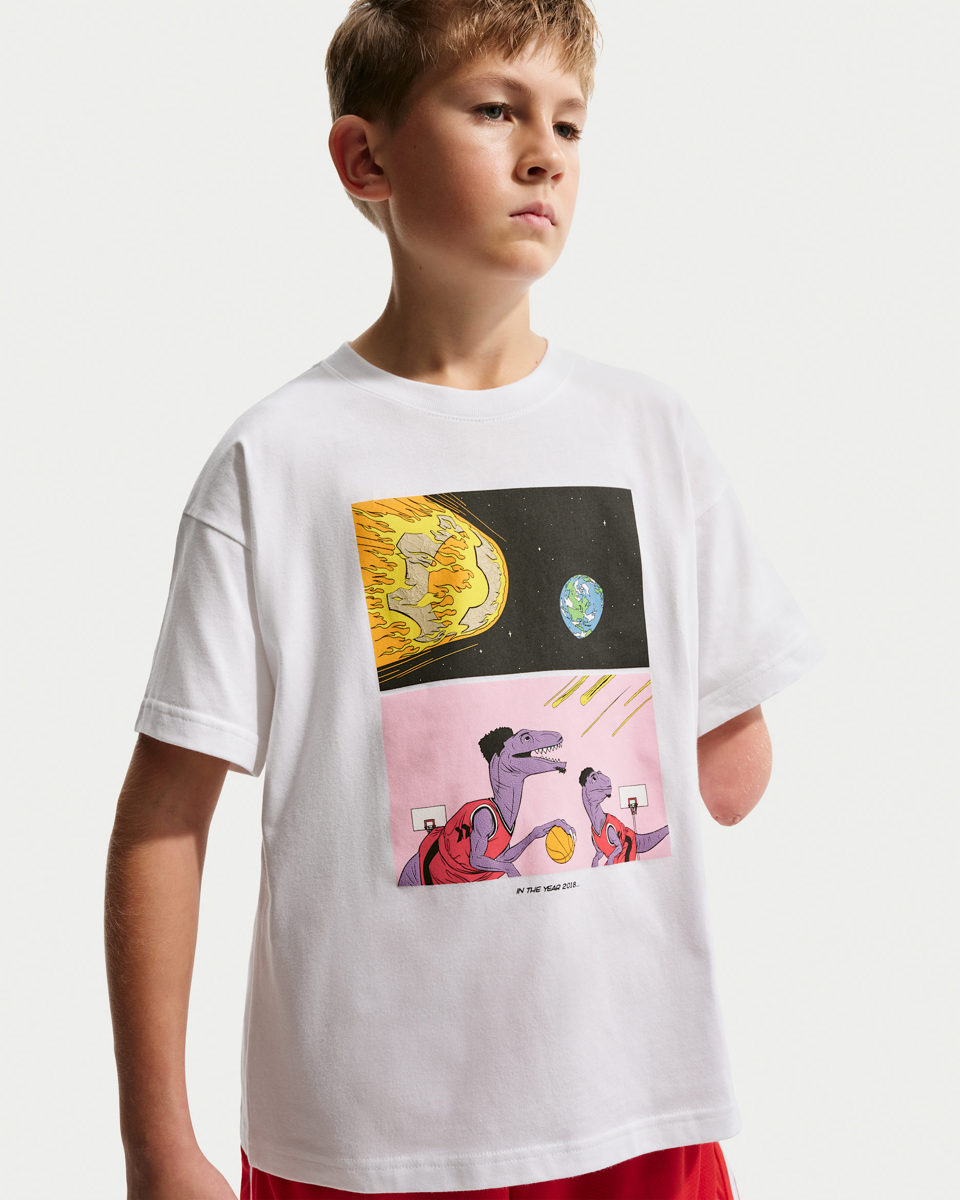 LeBron "LeBronto" Kids' Basketball T-Shirt - White