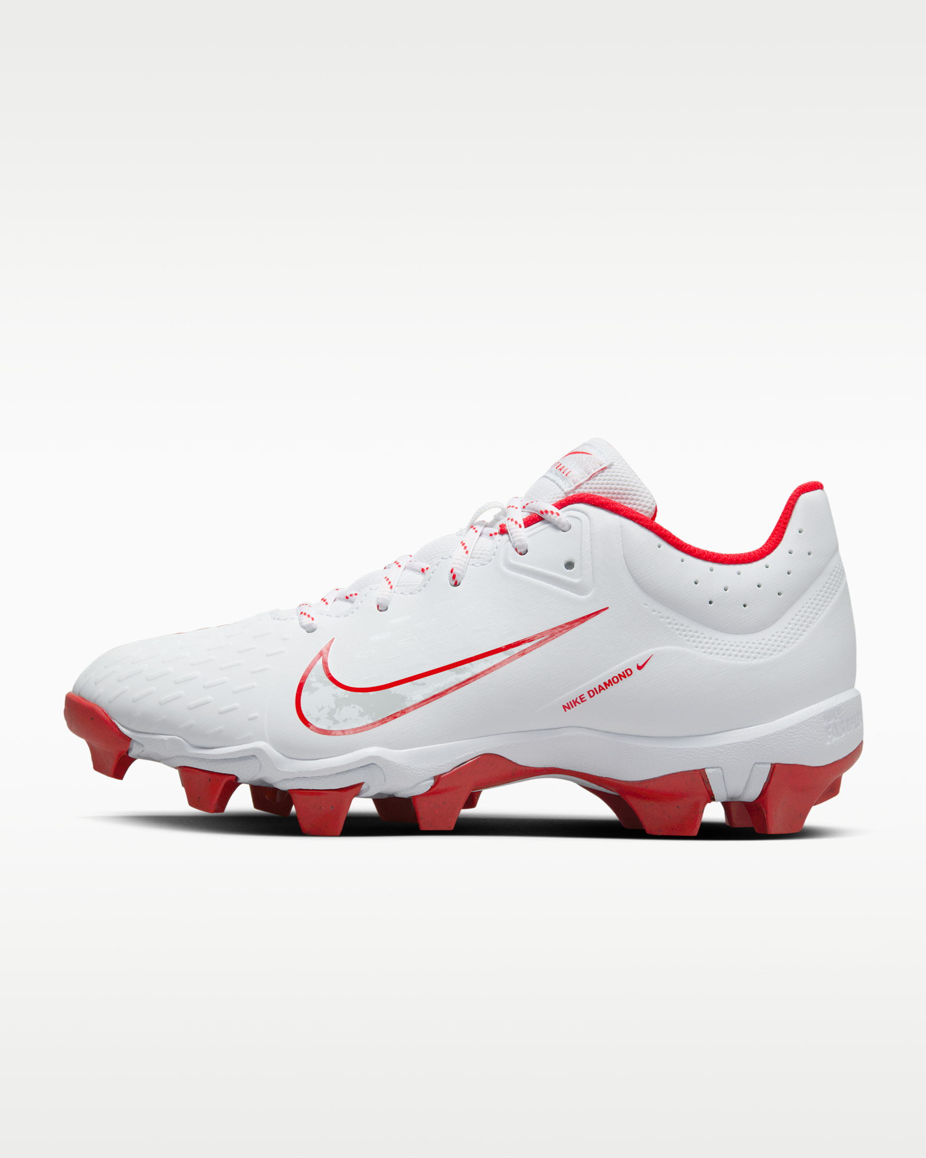 Nike Hyperdiamond 4 Keystone Women's Softball Cleats - White/Pure Platinum/University Red