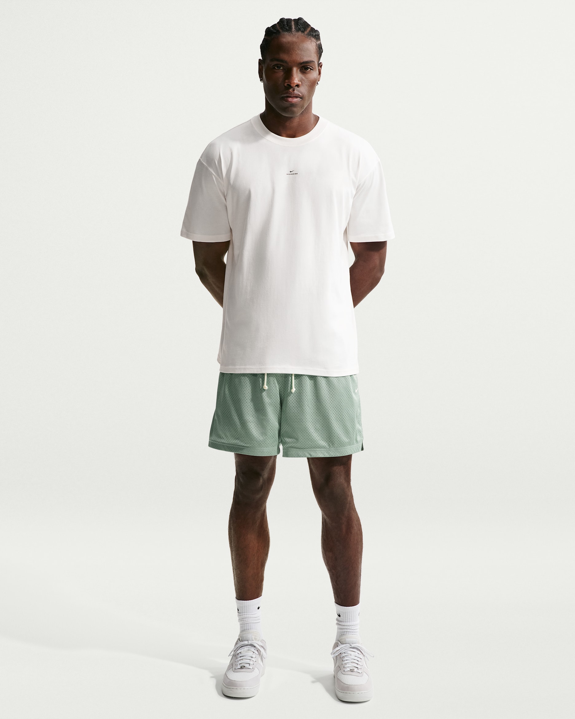 Short de basket en mesh Nike Standard Issue 13 cm pour homme - Steam/Pale Ivory