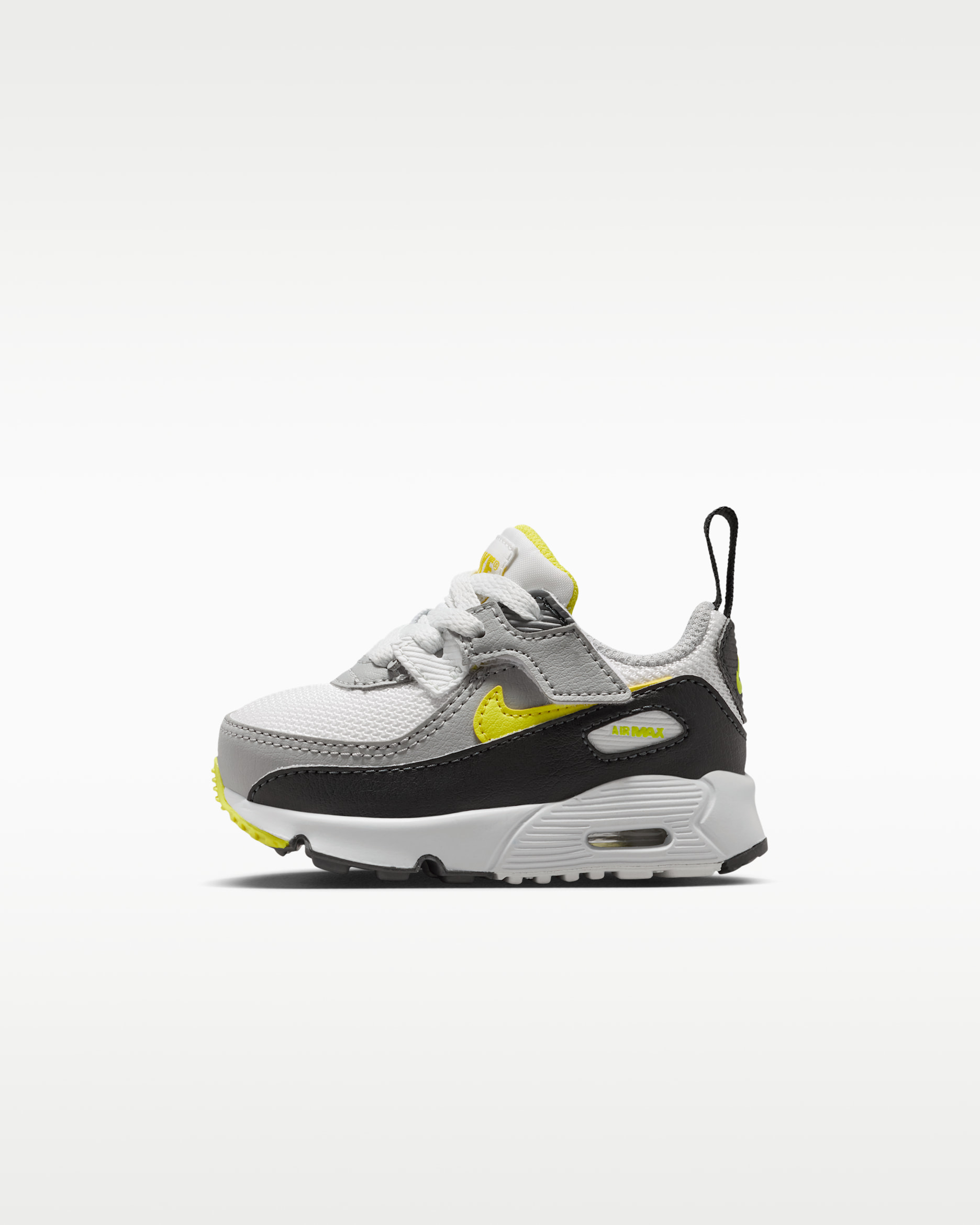 รองเท้าทารก/เด็กวัยหัดเดิน Nike Air Max 90 EasyOn - Off White/Dark Smoke Grey/Light Smoke Grey/Sonic Yellow