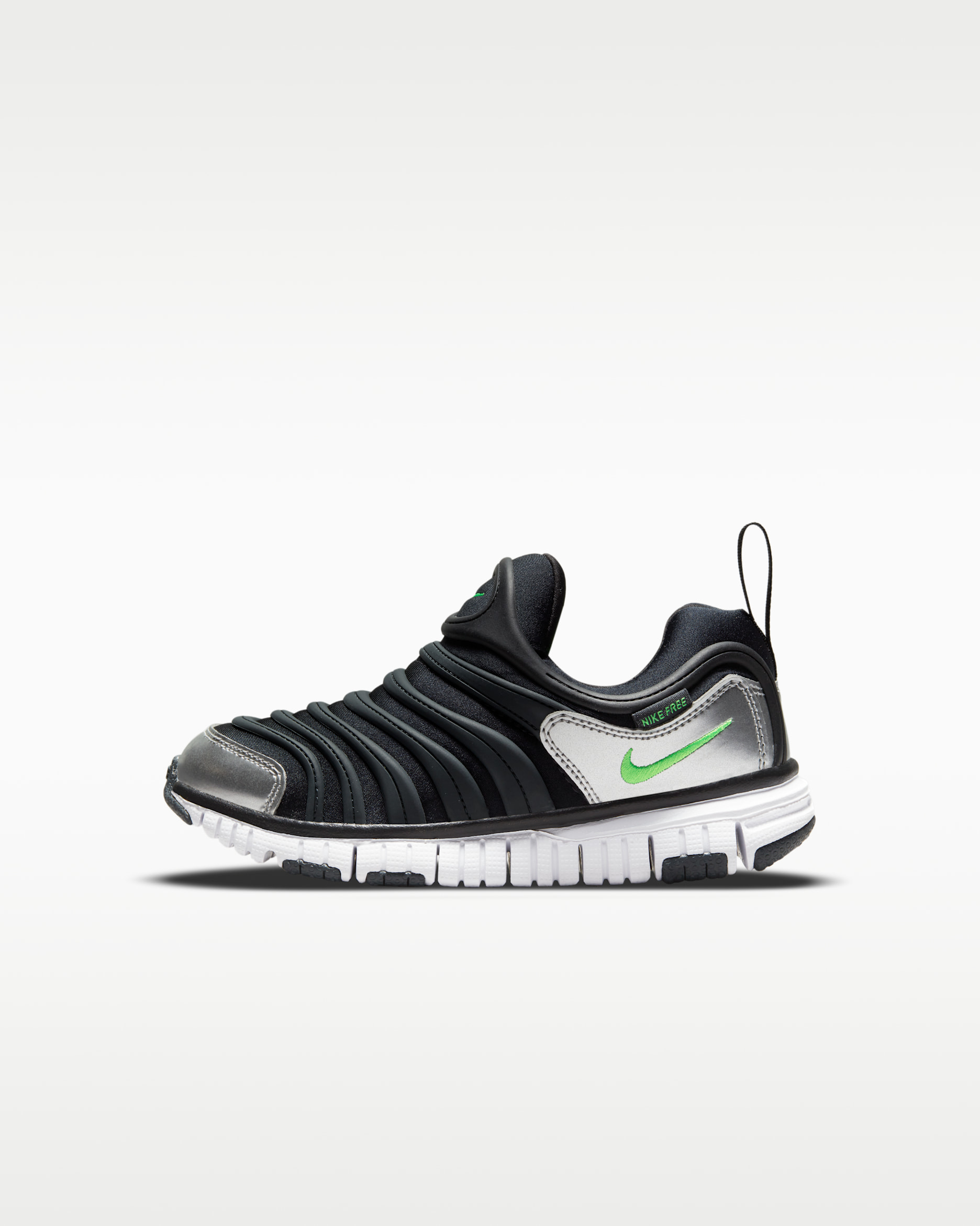 รองเท้าใส่/ถอดง่ายเด็กเล็ก Nike Dynamo Free - ดำ/Dark Smoke Grey/Chrome/Green Strike