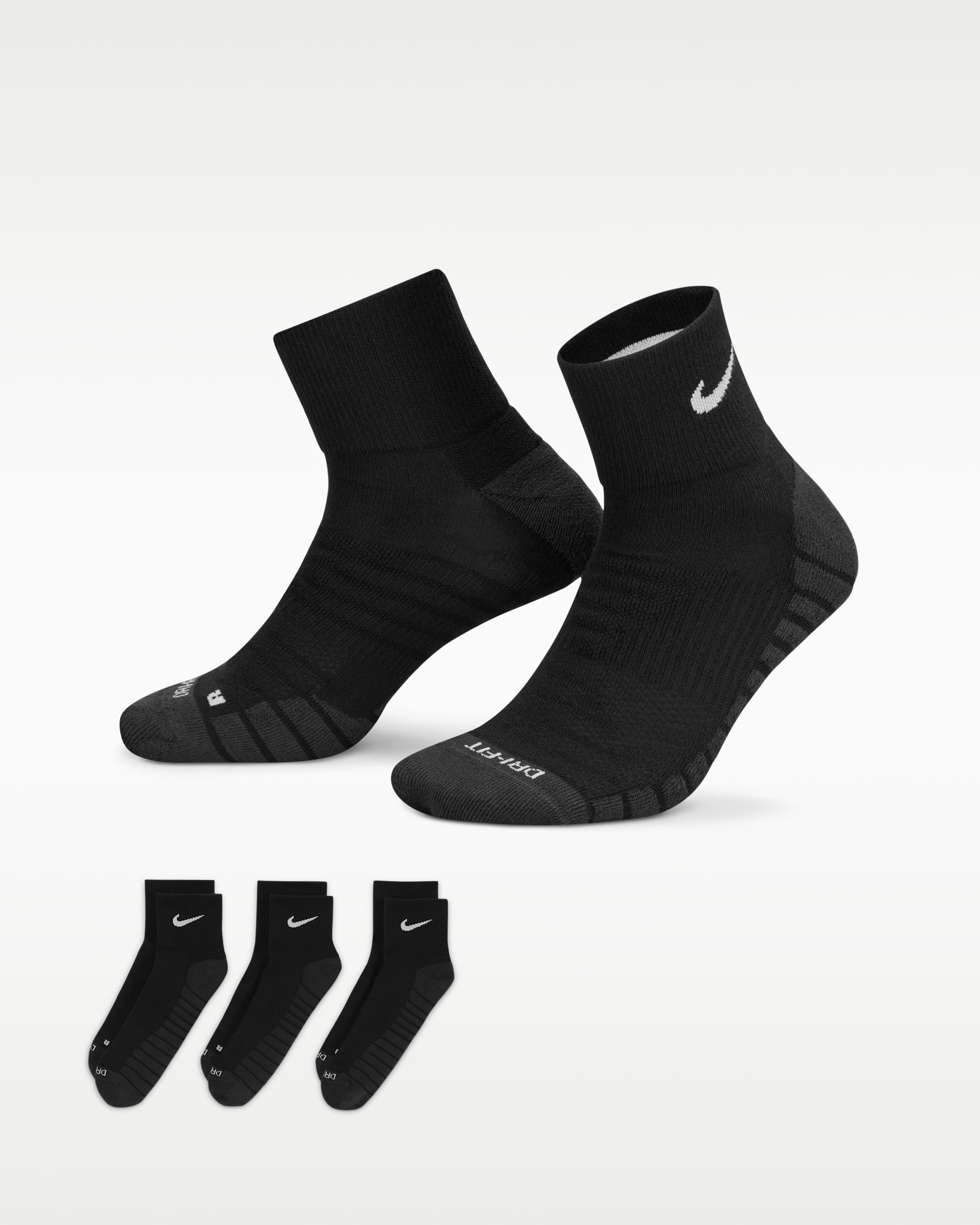 Nike Everyday Max Cushioned Training Ankle Socks (3 Pairs) - Black/Anthracite/White