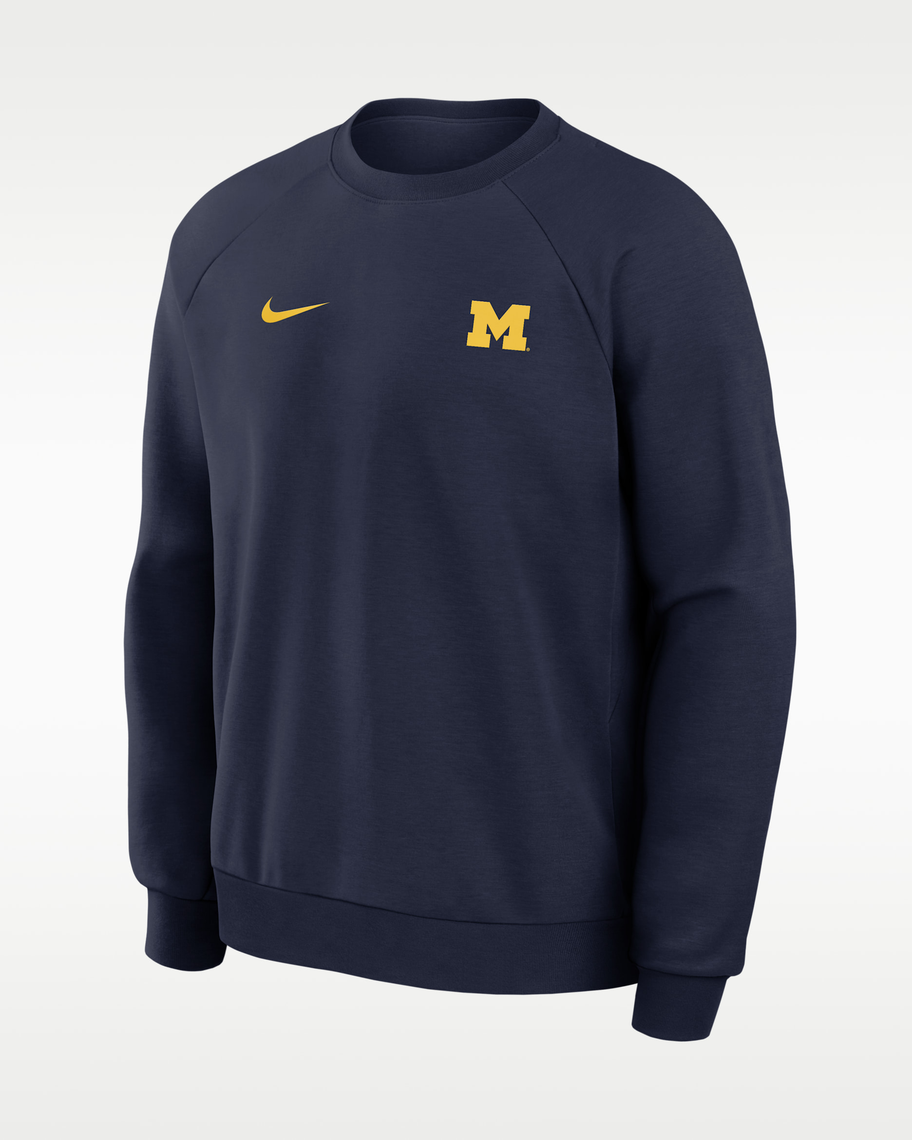 Michigan Premium Performance Men's Nike Dri-FIT College Pullover Crew - College Navy