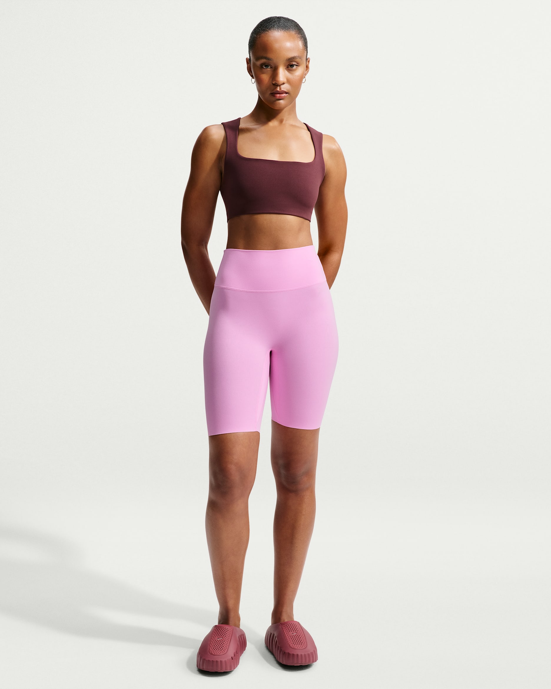 Nike Zenvy Women's High-Waisted 20.5cm (approx.) Biker Shorts - Pink Rise/Cool Grey