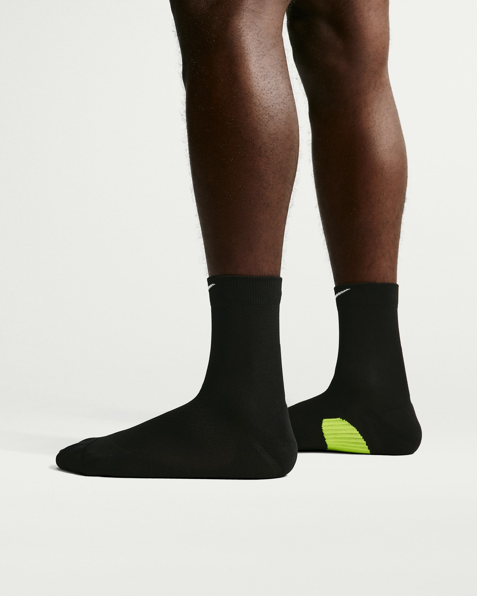 Nike Run Midweight Calcetines largos de running Micro (1 par) - Negro/Smoke Grey/Blanco