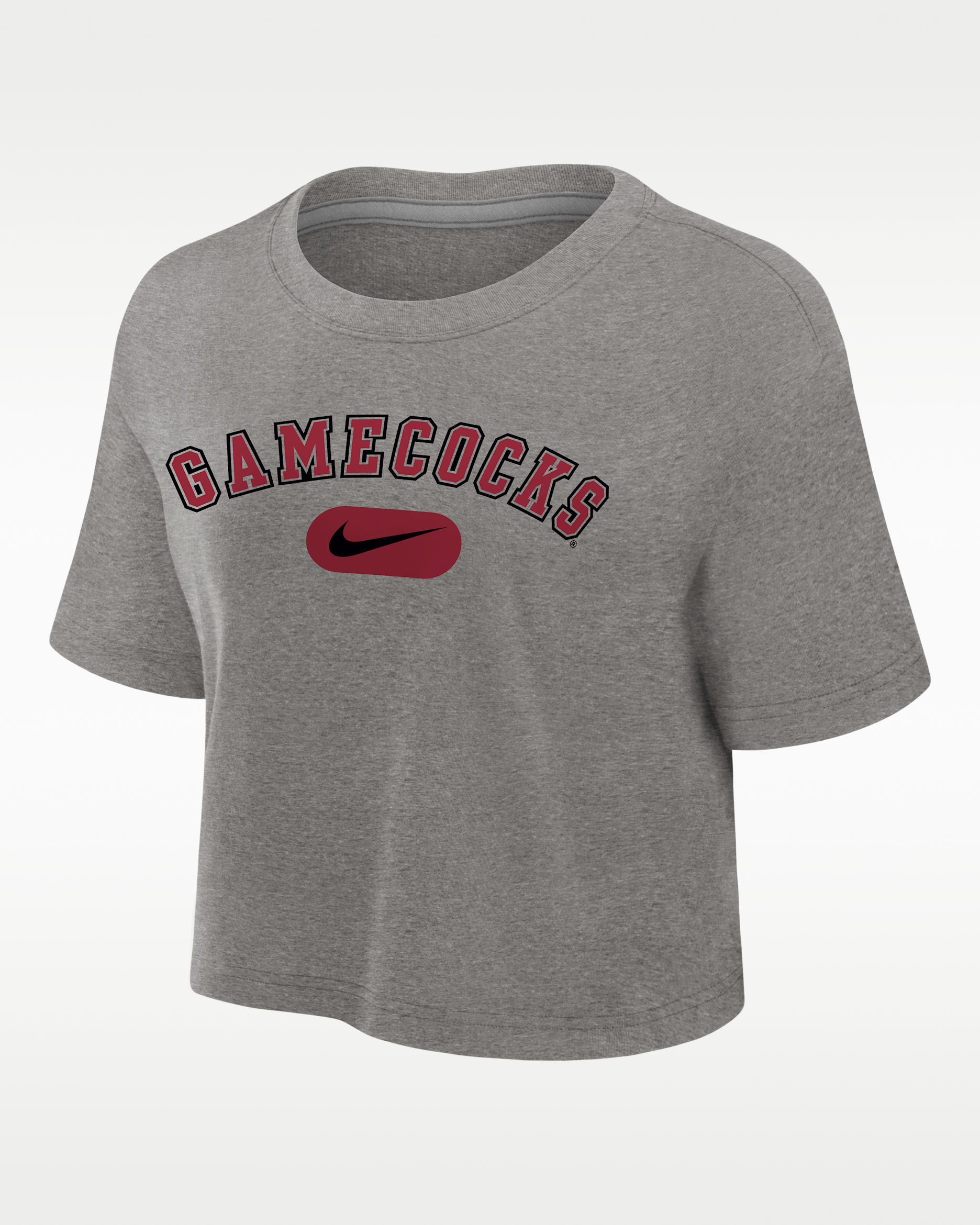 Nike College (South Carolina Gamecocks) Women's Dri-FIT Cropped T-Shirt - Grey Heather