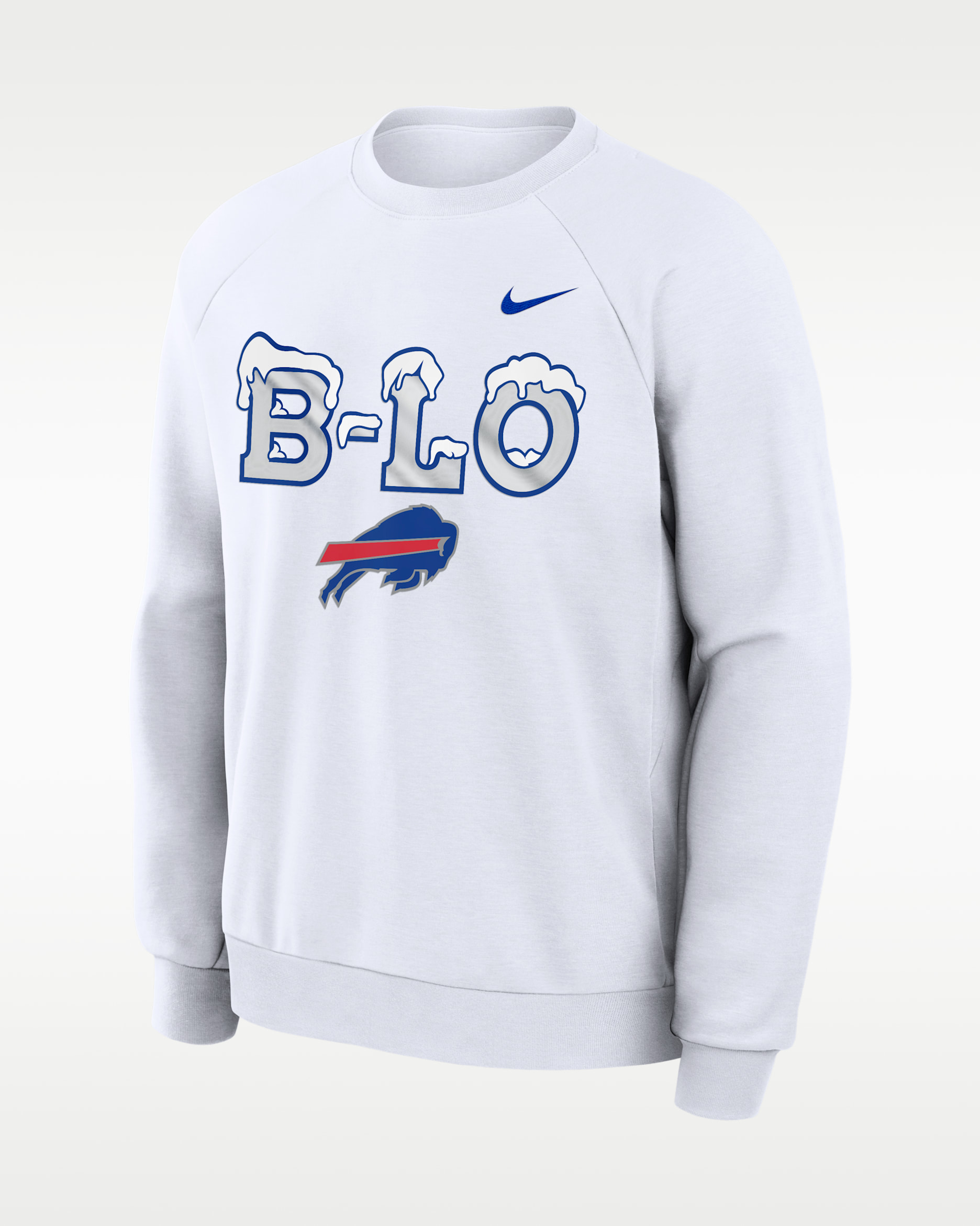 Sudadera de cuello redondo sin cierre Nike Dri-FIT de la NFL para hombre Buffalo Bills Rivalries Collection Primary - Blanco