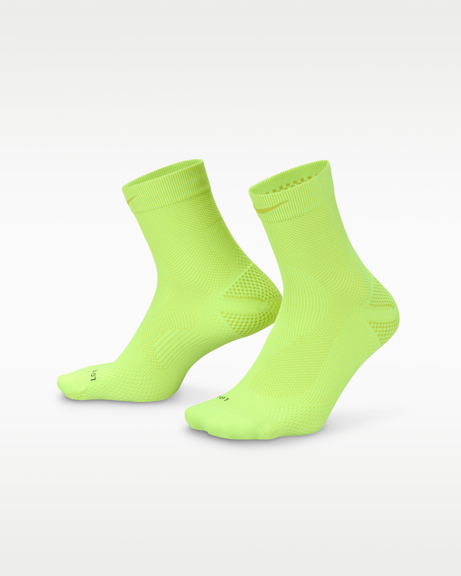 Nike Running Lightweight Micro Crew Socks (1 Pair) - Volt/Bright Cactus/Black/Bright Cactus