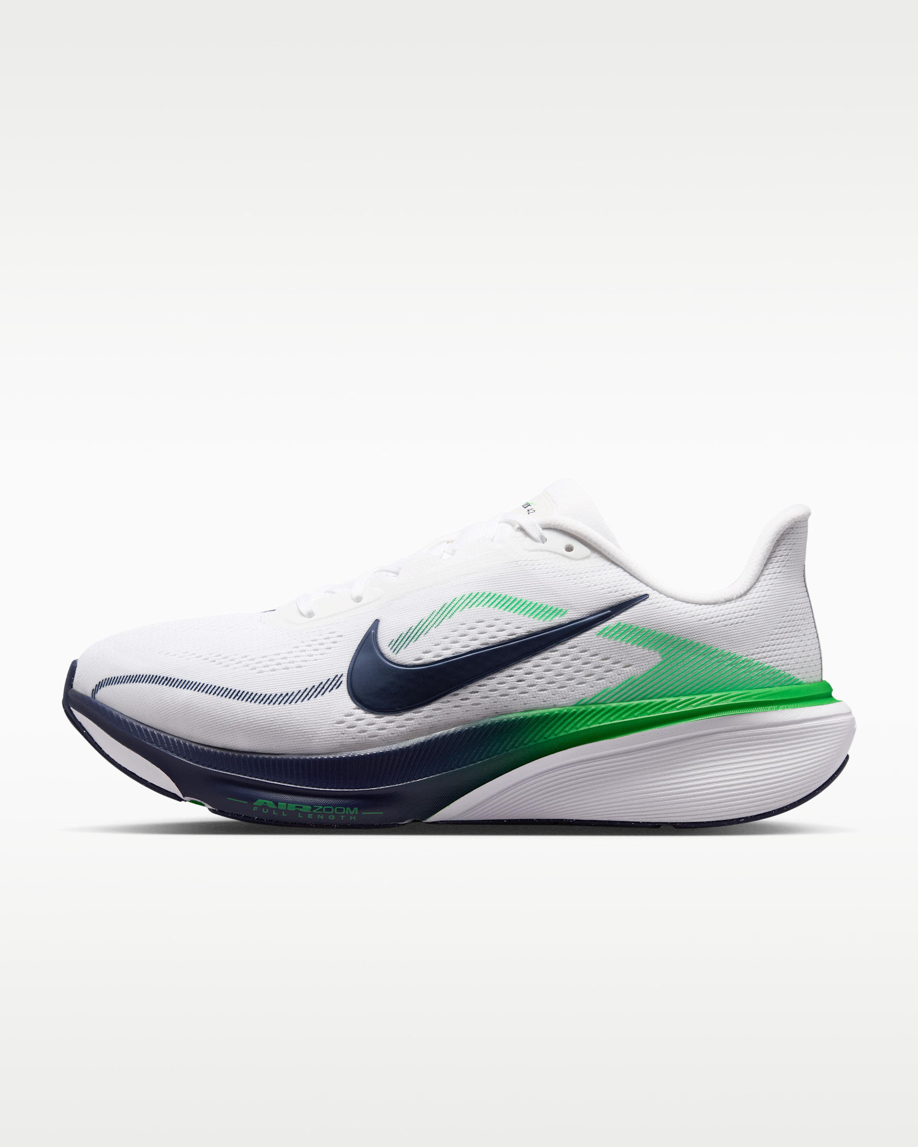 Nike Pegasus 42 Men's Road Running Shoes (Wide) - White/Green Spark/Midnight Navy