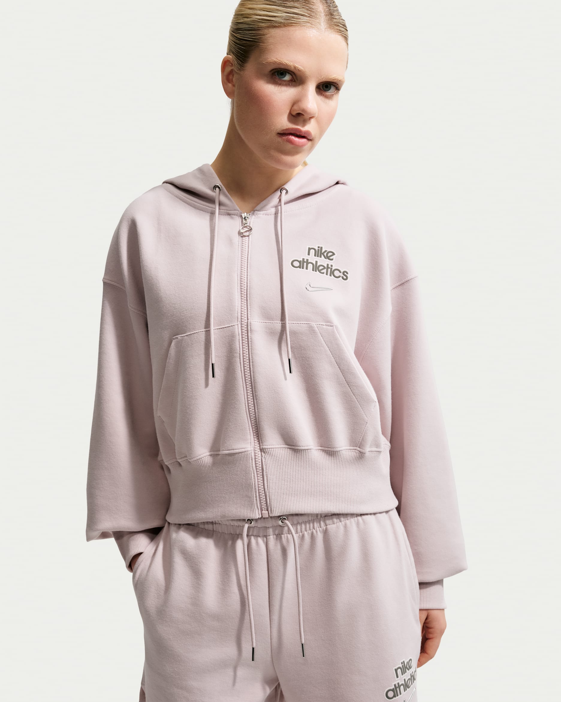 Sweat à capuche et zip Nike Sportswear Phoenix Fleece pour femme - Platinum Violet