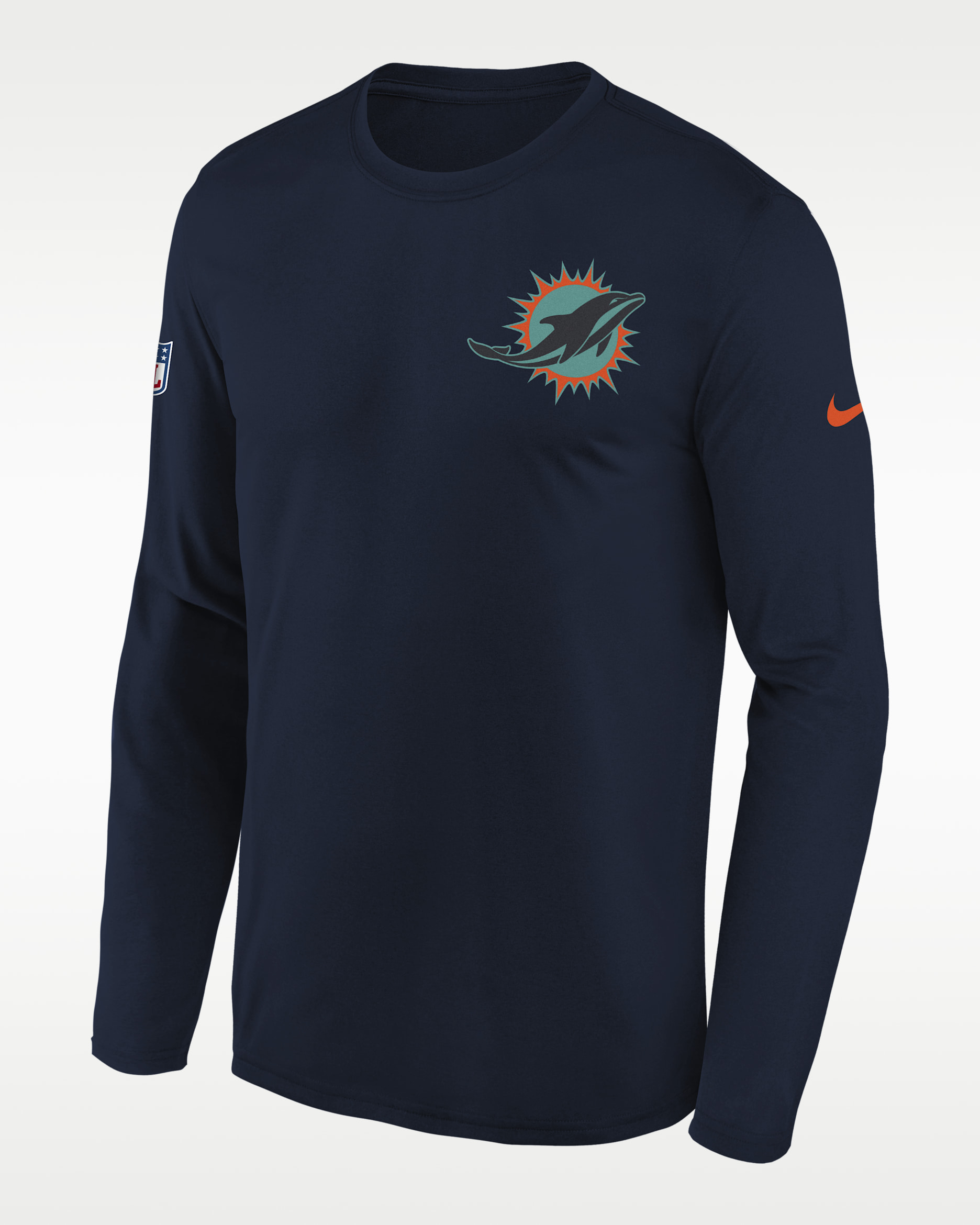 Miami Dolphins Rivalry Sideline Legend Big Kids' Nike Dri-FIT NFL Long-Sleeve T-Shirt - Navy
