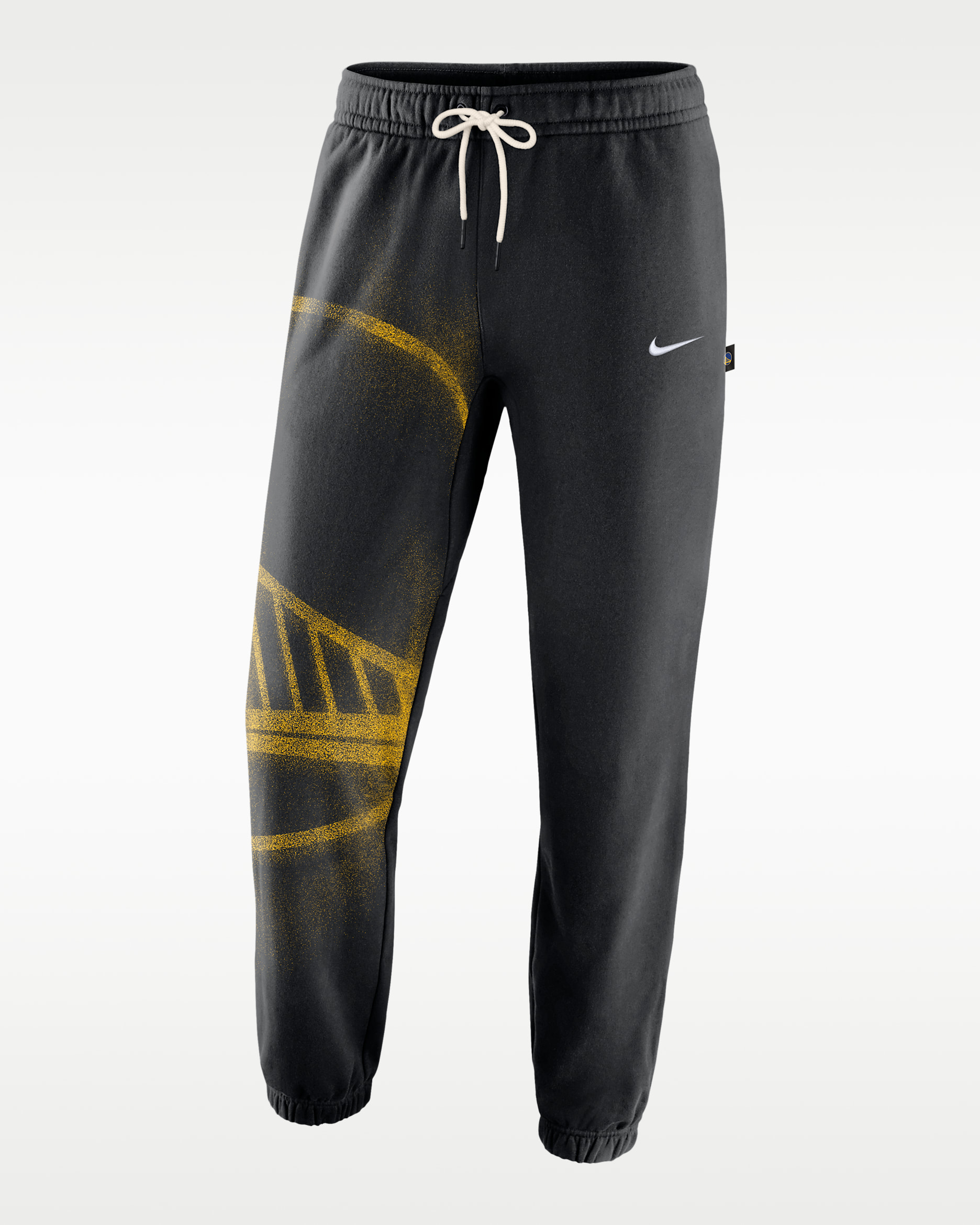 Golden State Warriors Standard Issue Men's Fleece Basketball Pants - Black/White