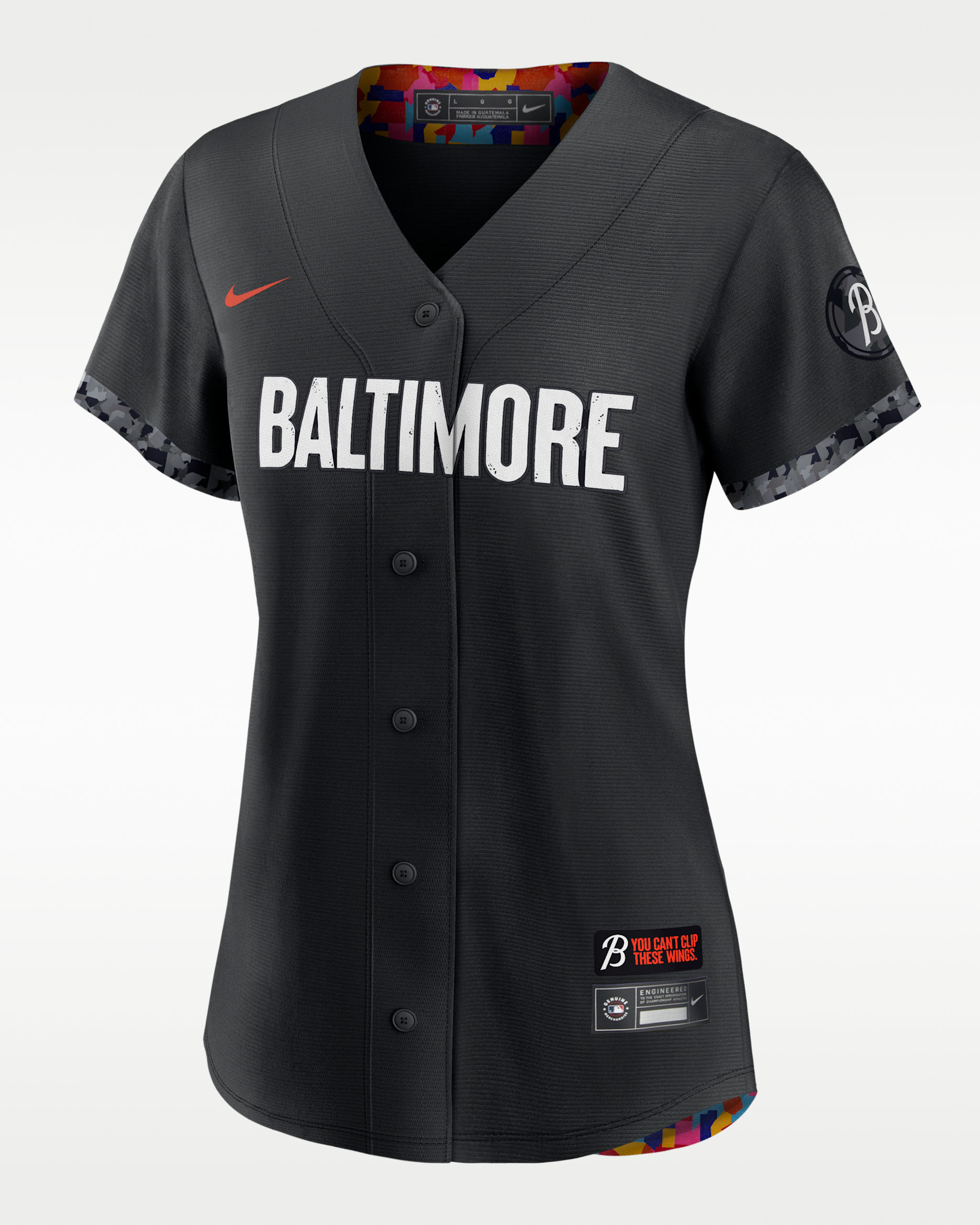 Jersey de béisbol Replica para mujer MLB Baltimore Orioles City Connect - Negro