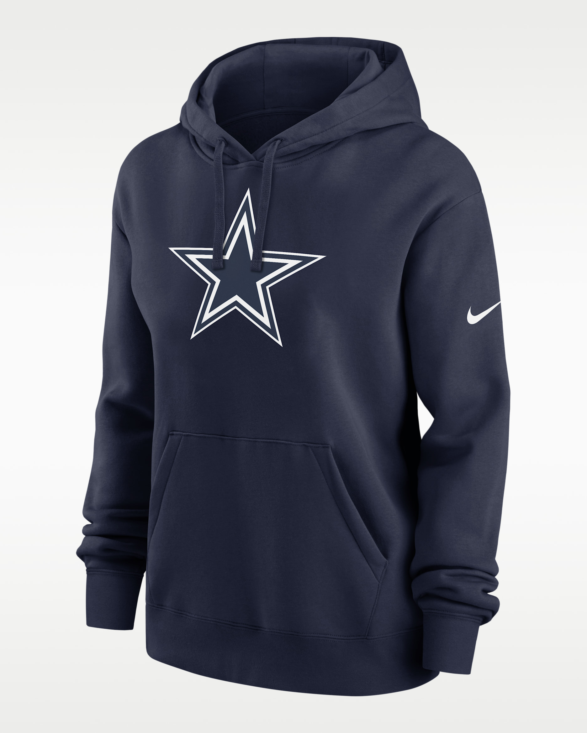 Sudadera con gorro de cierre completo Nike de la NFL para mujer Dallas Cowboys Club - Azul marino universitario