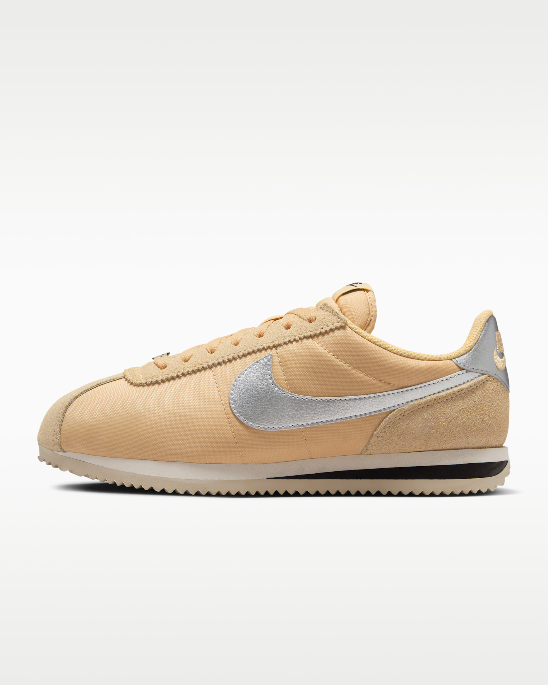 Nike Cortez Textile Women's Shoes - Sesame/Light Orewood Brown/Black/Metallic Silver