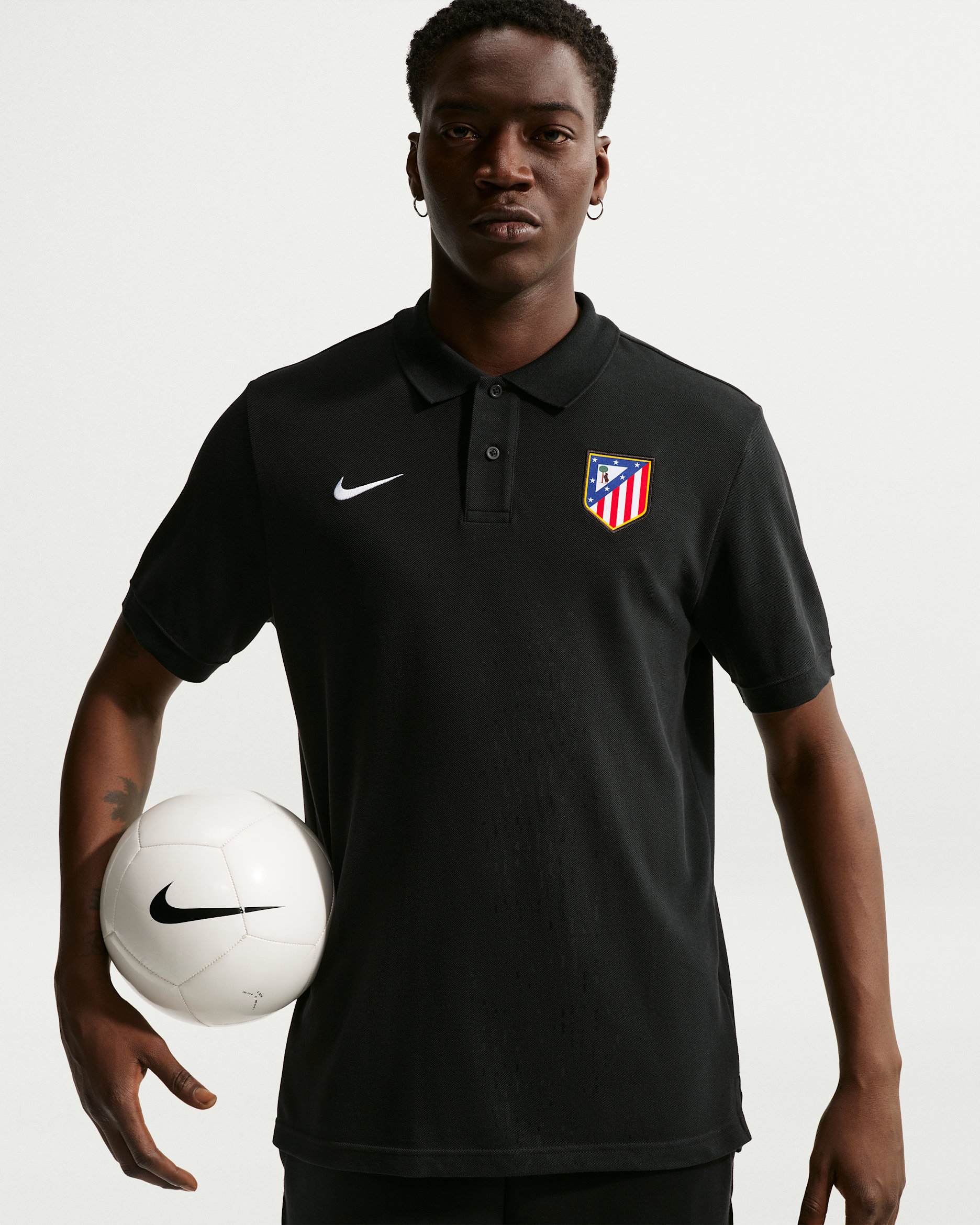 Fotbollspikétröja Atlético Madrid Club Nike för män - Svart/Vit