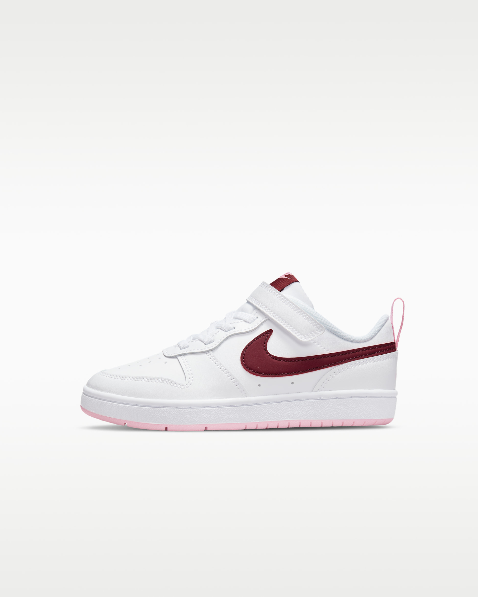 Nike Court Borough Low 2 Little Kids' Shoes - White/Dark Beetroot