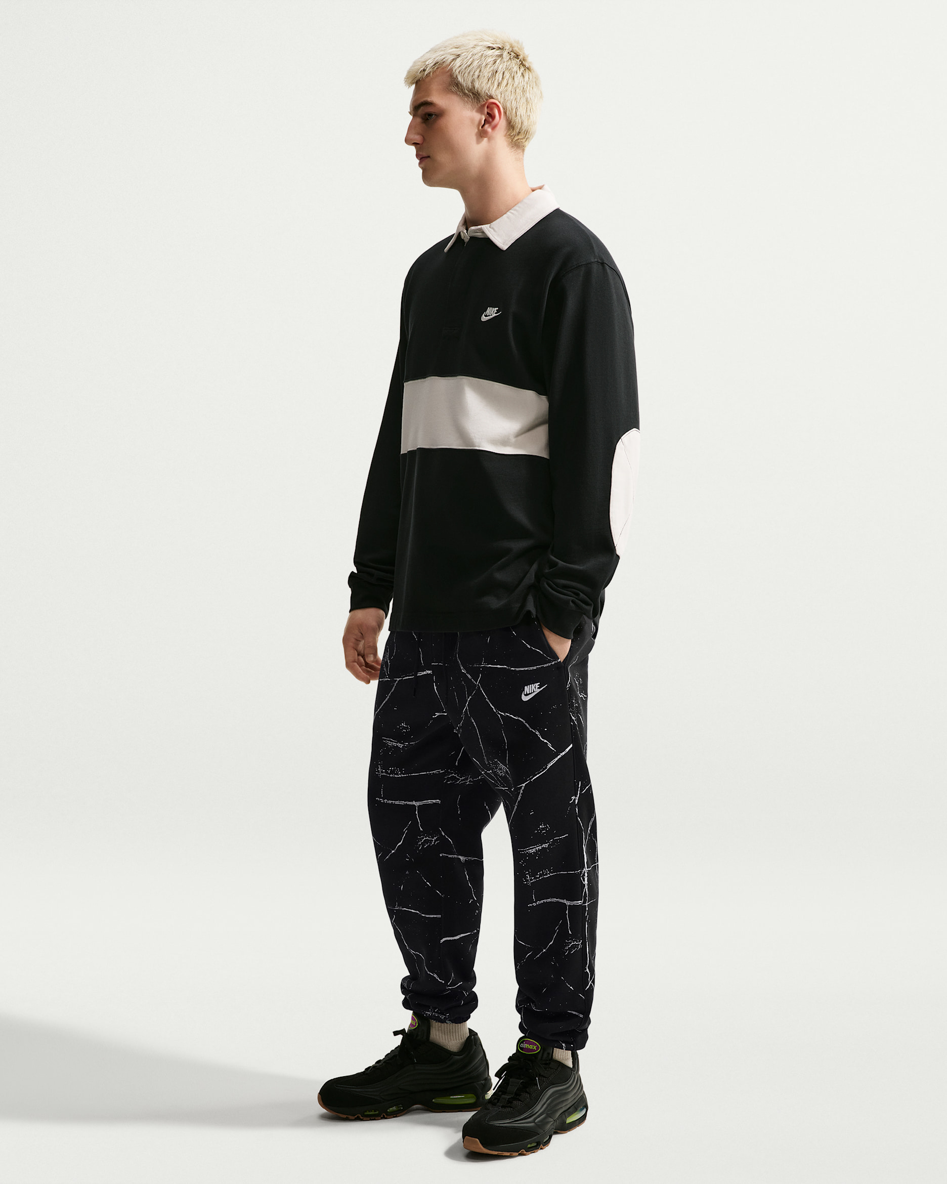 Nike Club Men's Fleece Cuffed Pants - Black/Black/Sail