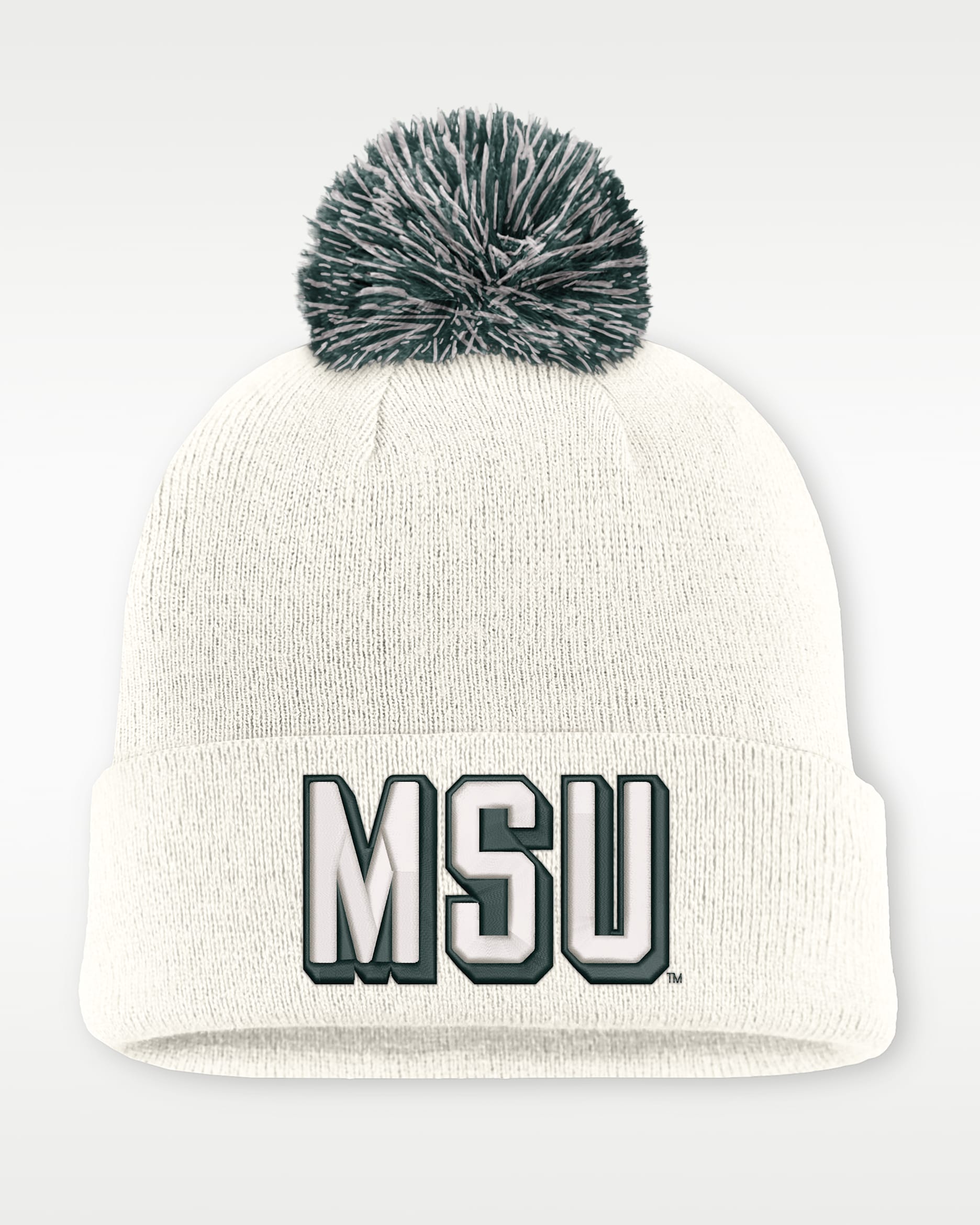 Michigan State Peak Men's Nike College Cuffed Beanie - White