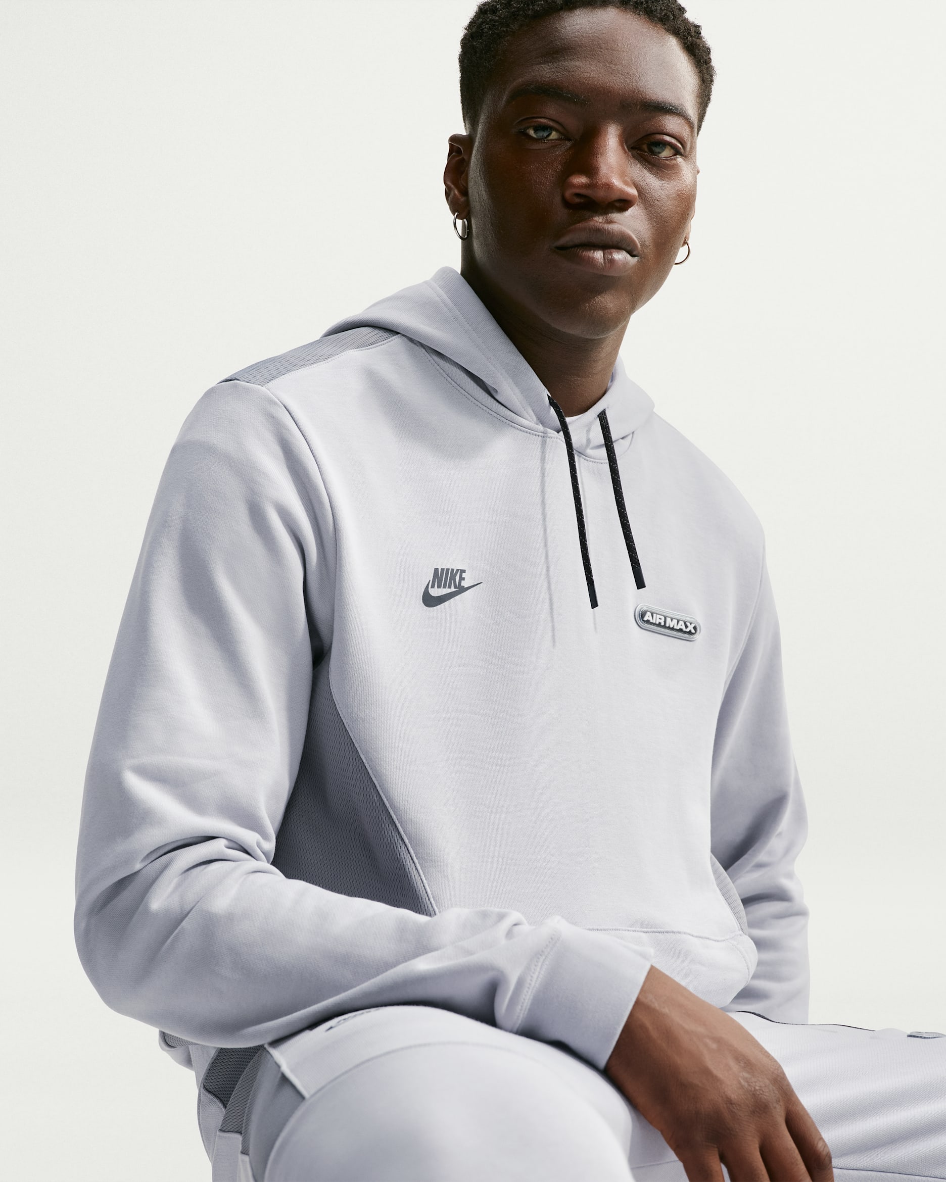 Nike Sportswear Air Max Men's Pullover Fleece Hoodie - Wolf Grey/Cool Grey/Black
