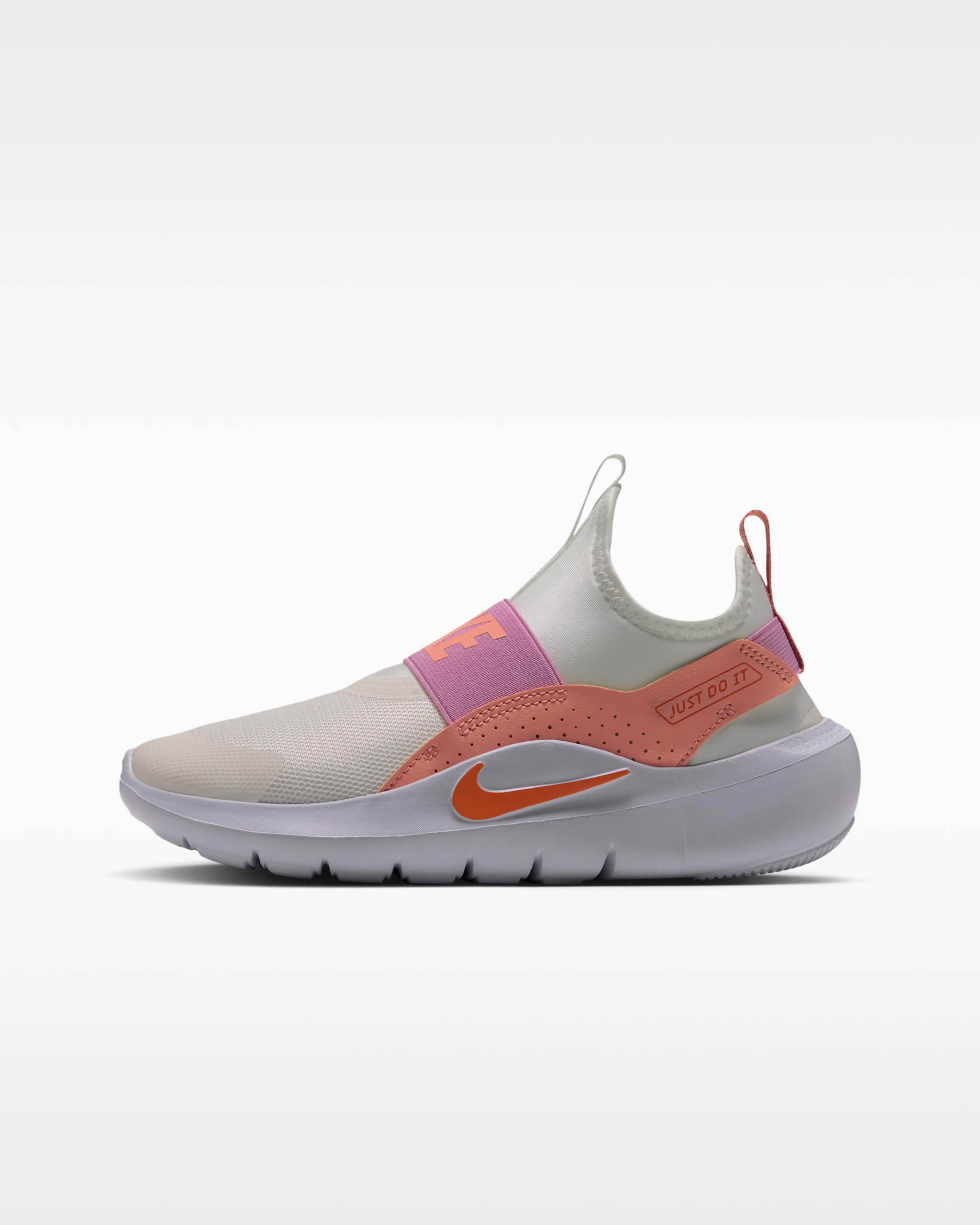 Nike Flex Runner 4 Big Kids' Running Shoes - Sail/Crimson Bliss/Palest Purple/Safety Orange