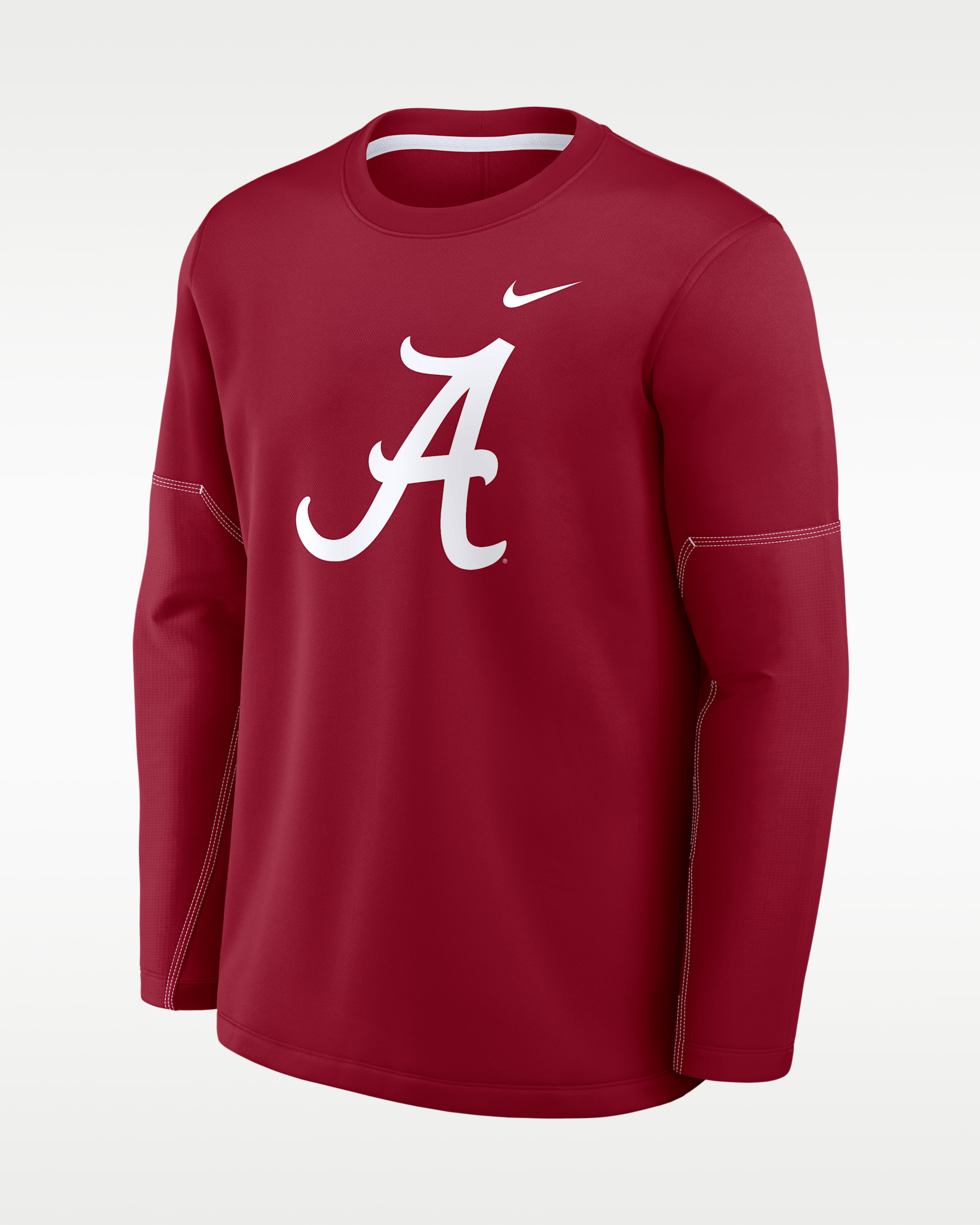 Alabama Sideline Coaches Men's Nike Therma-FIT College Long-Sleeve T-Shirt - Team Crimson/White