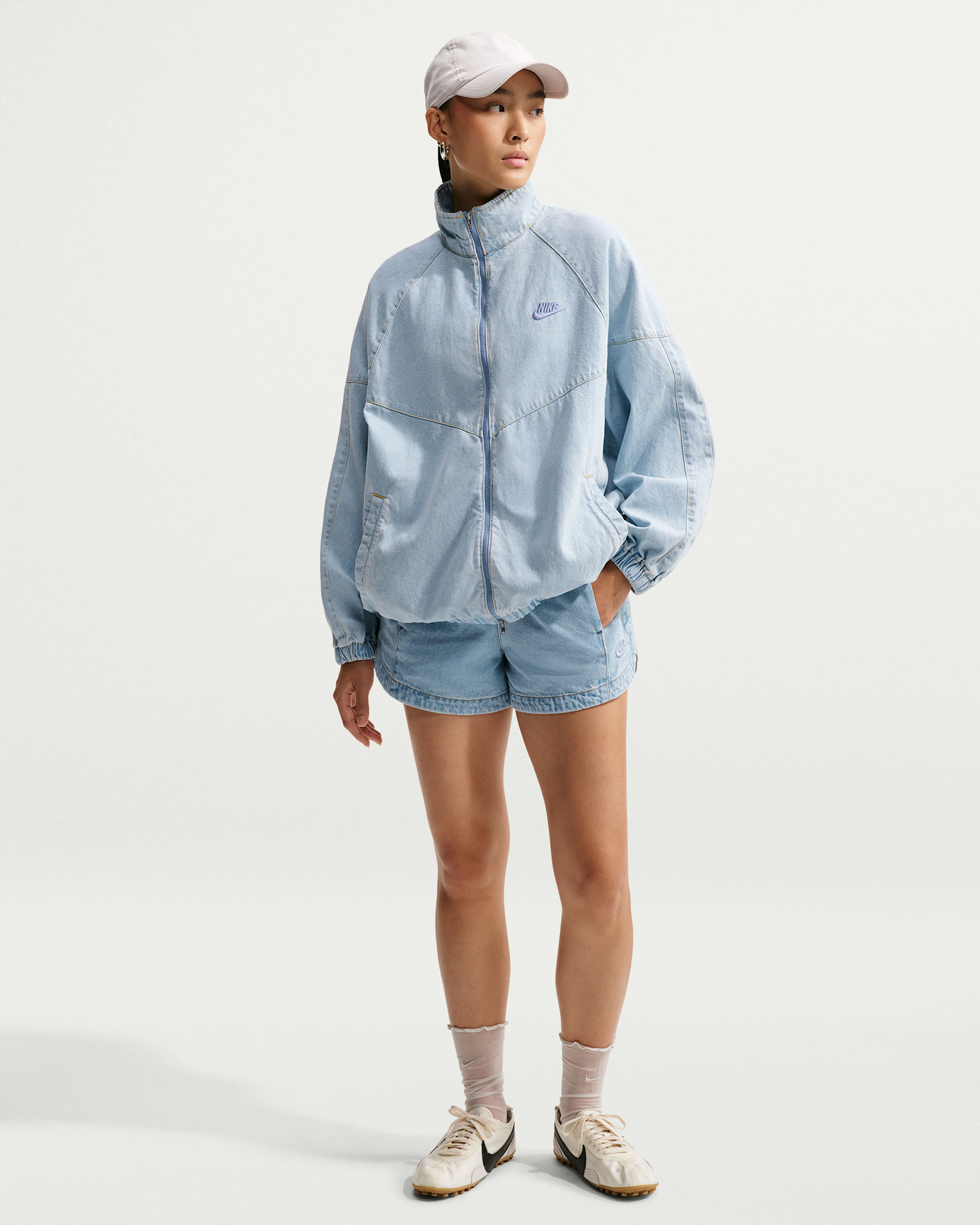 Short en denim taille mi-haute Nike Sportswear Tempo pour femme - Light Armory Blue/Work Blue
