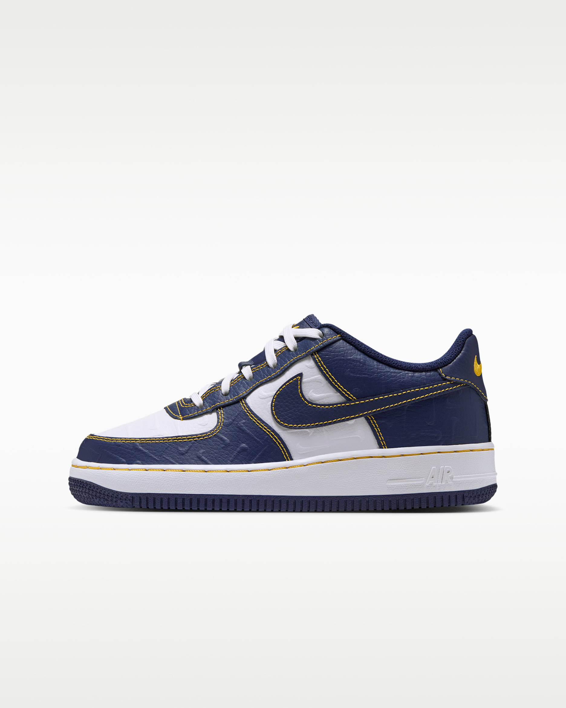 Nike Air Force 1 LE Big Kids' Shoes - Summit White/Yellow Ochre/Midnight Navy