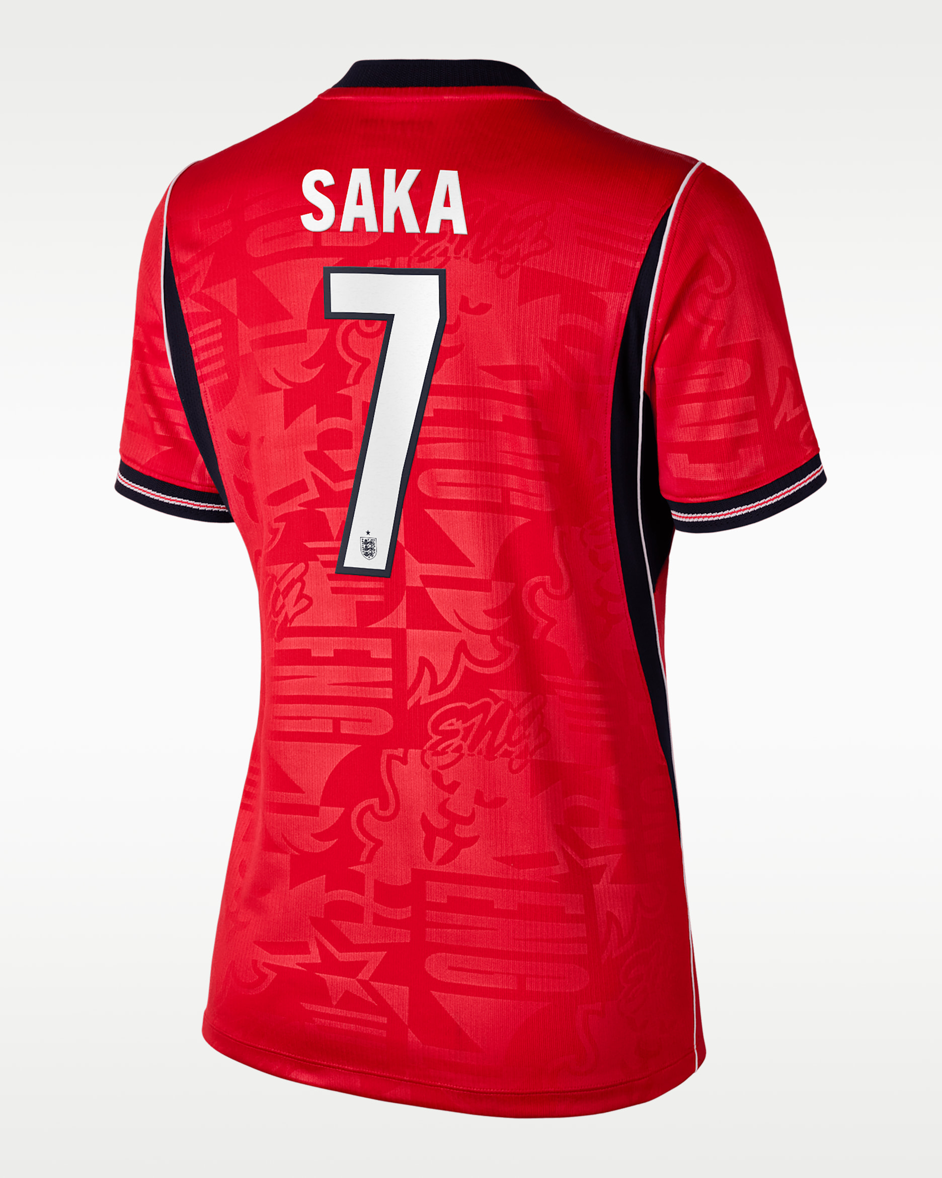 Jersey de fútbol Nike Dri-FIT para mujer Bukayo Saka England National Team 2026 Stadium Away - Rojo