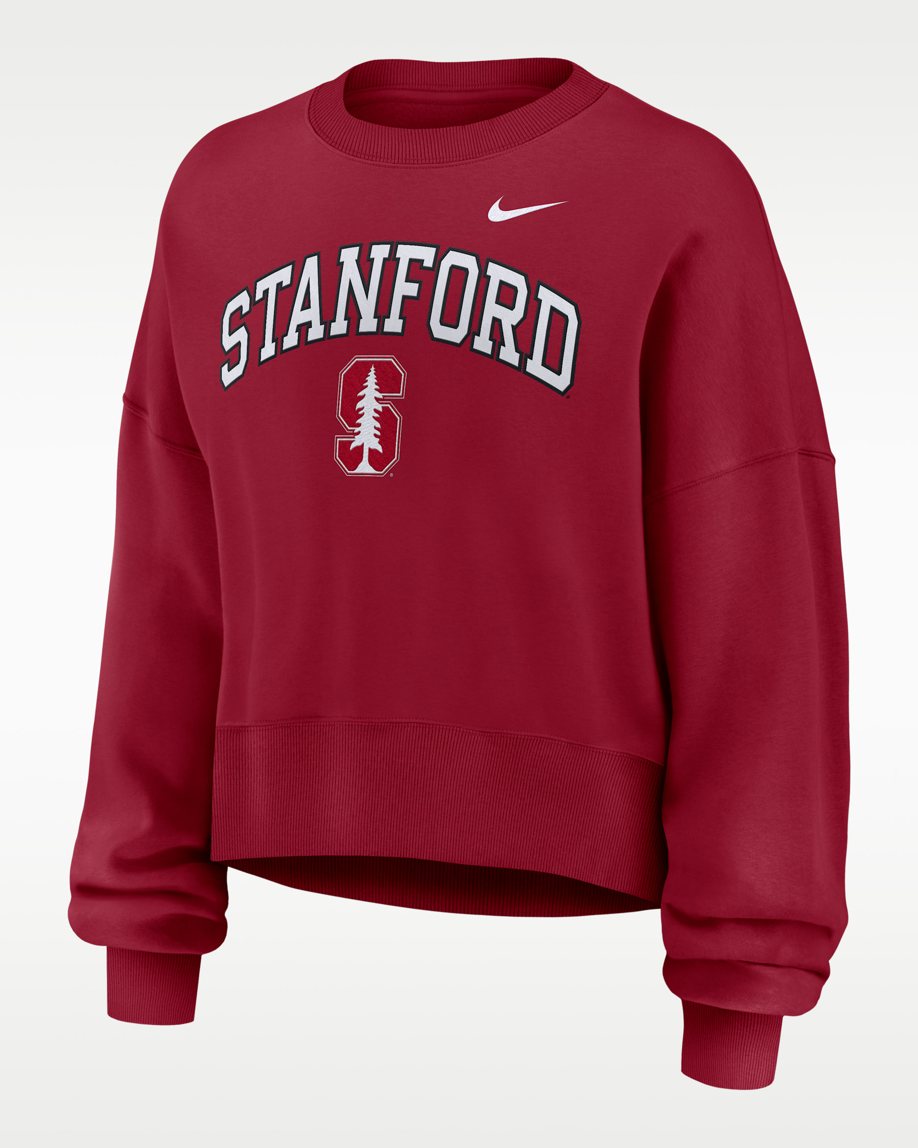 Sudadera de cuello redondo sin cierre universitaria Nike para mujer Stanford Phoenix Arch - Rojo cardenal