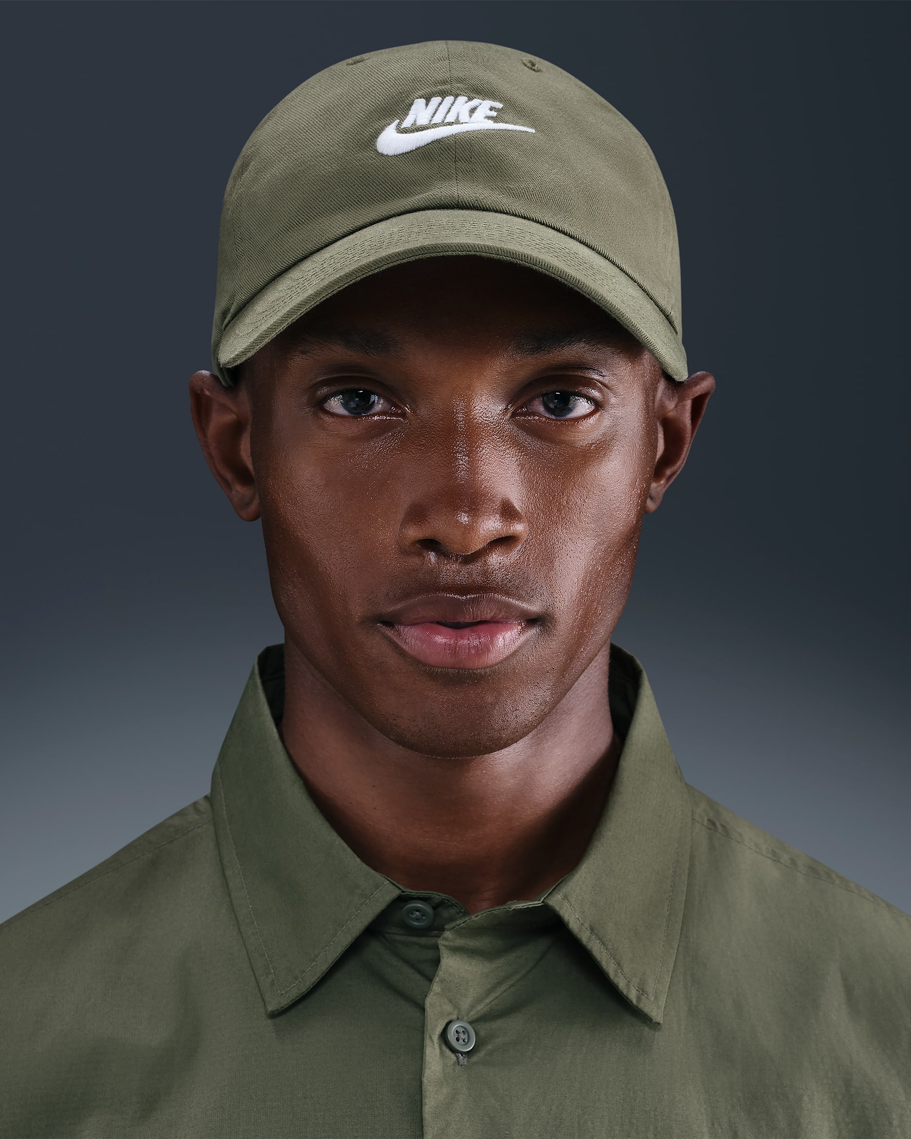 Casquette délavée souple Futura Nike Club pour enfant - Medium Olive/Blanc