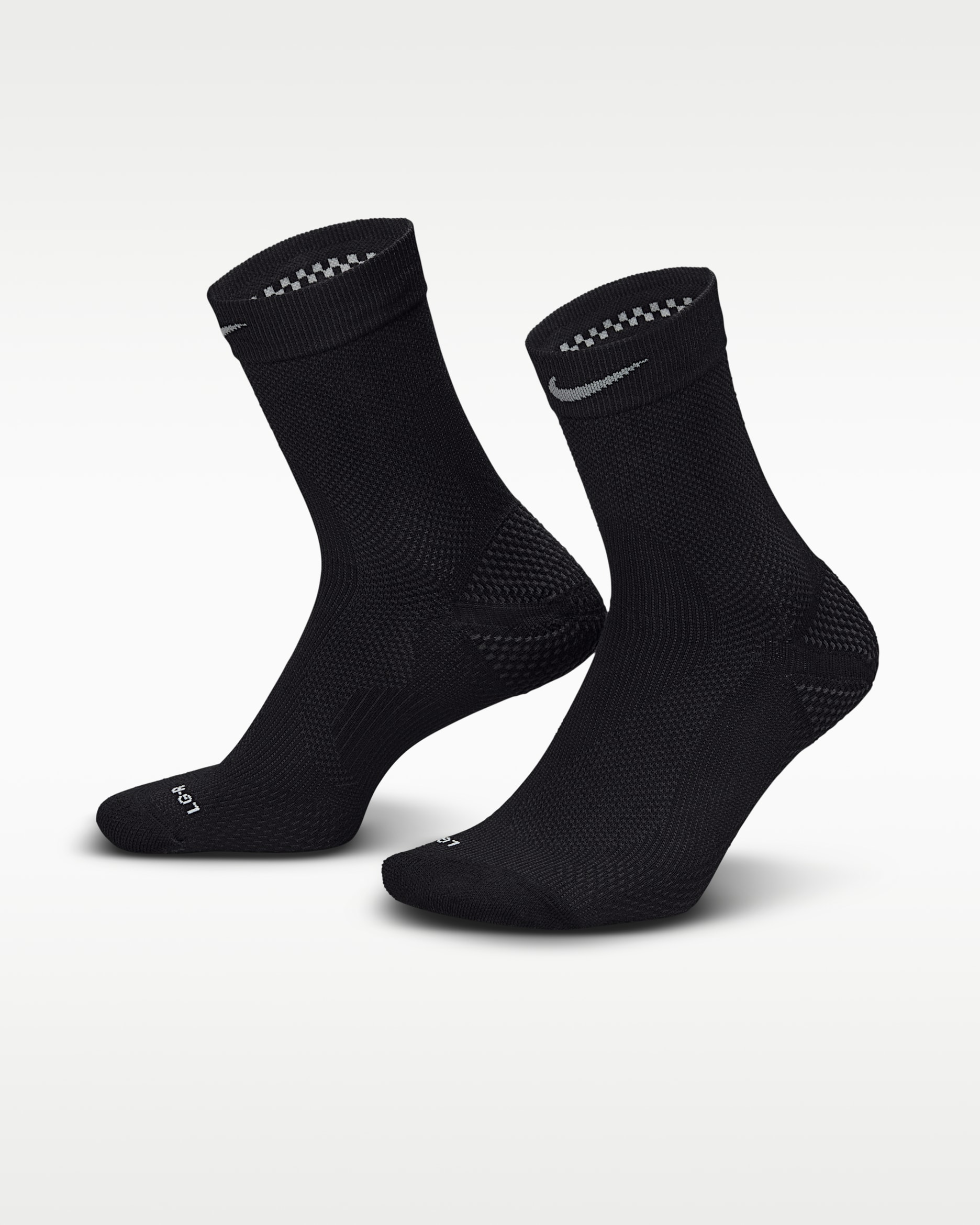 Nike Running Lightweight Micro Crew Socks (1 Pair) - Black/Pure Platinum/Dark Smoke Grey/Smoke Grey