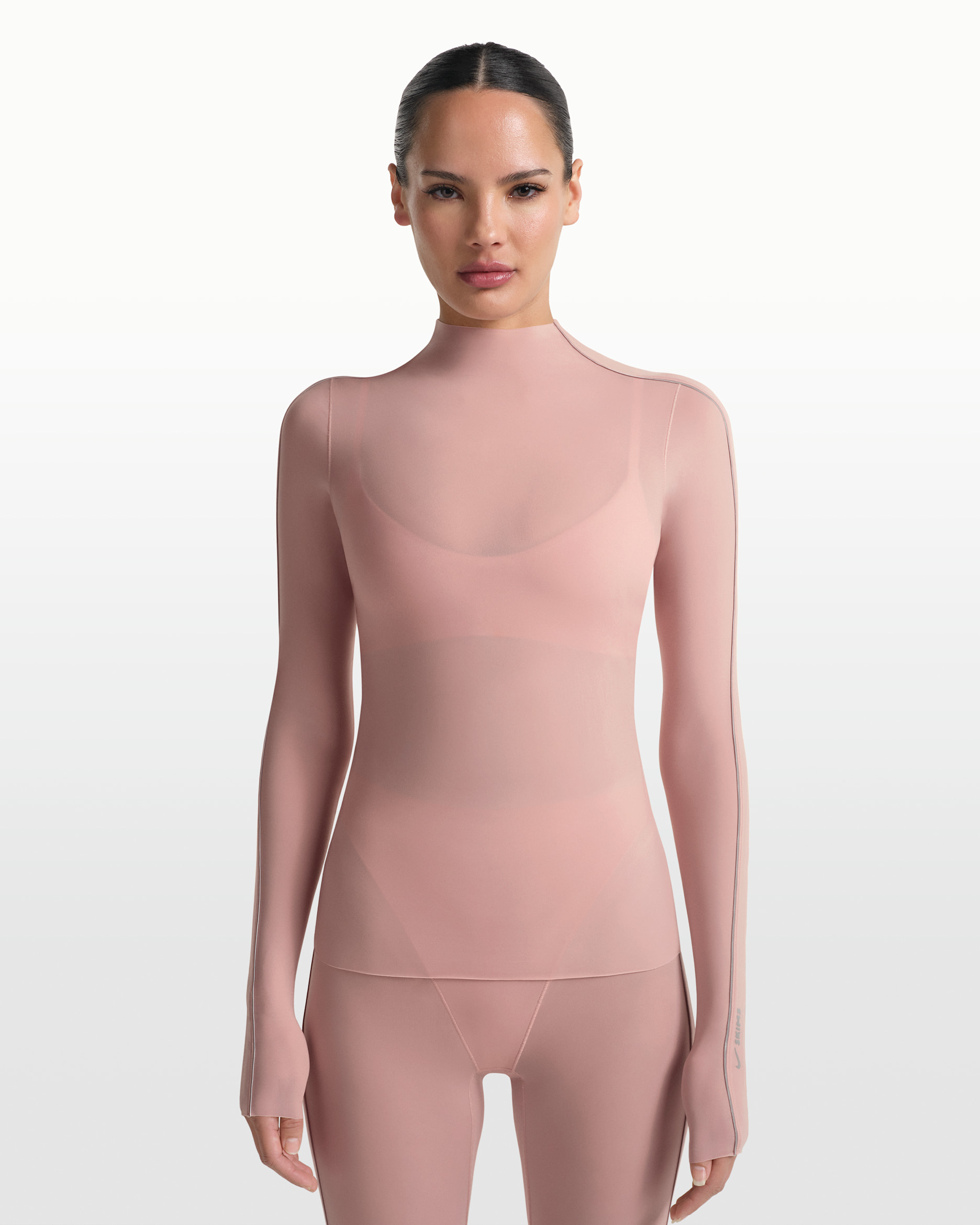 Dámský top NikeSKIMS Weightless Layers s dlouhým rukávem a stojáčkem - NSKM HIMALAYAN