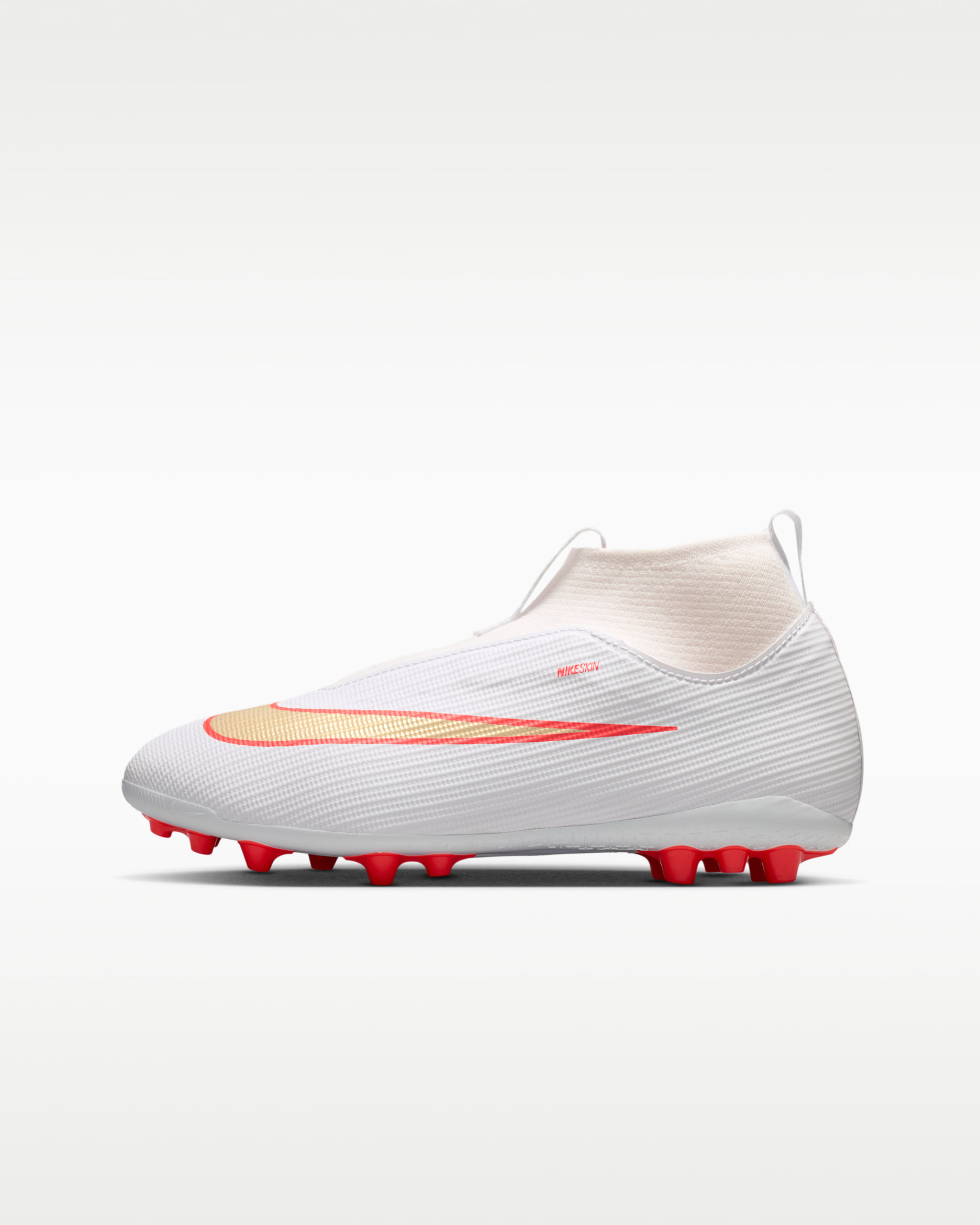 Scarpa da calcio a taglio alto per erba artificiale Nike Jr. Mercurial Superfly 11 Academy – Ragazzo/a - Bianco/Bright Crimson/Blur