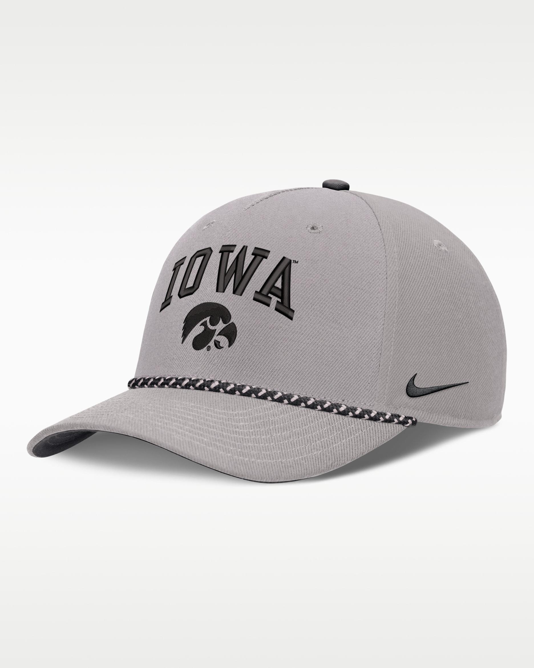 Iowa Primetime Rise Rope Men's Nike College Adjustable Hat - Grey