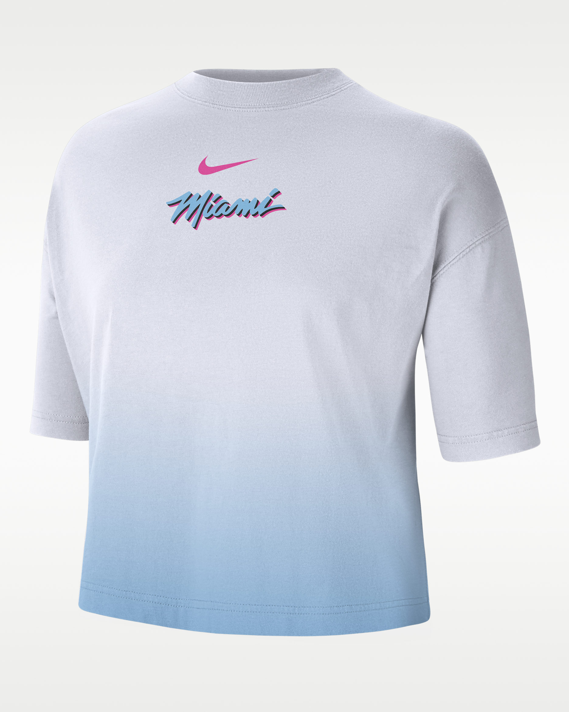 Playera de corte cuadrado Nike NBA para mujer Miami Heat Courtside City Edition Premium - Blanco