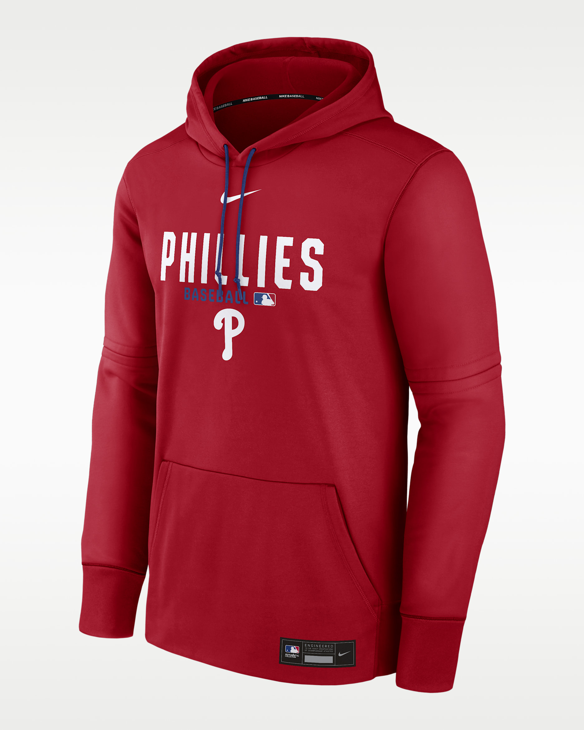 Philadelphia Phillies Authentic Collection Men's Nike Therma MLB Pullover Hoodie - Sport Red
