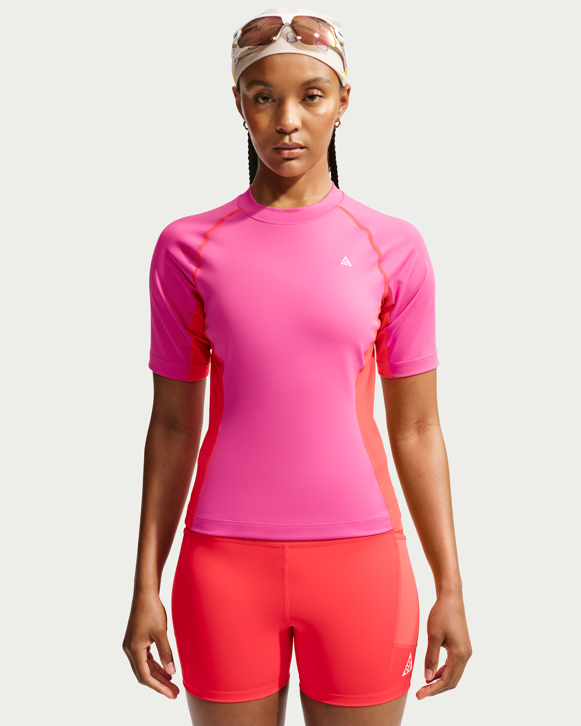ACG Wildsee Women's Dri-FIT Short-Sleeve Base Layer Top - Desert Pink/Light Crimson/Summit White