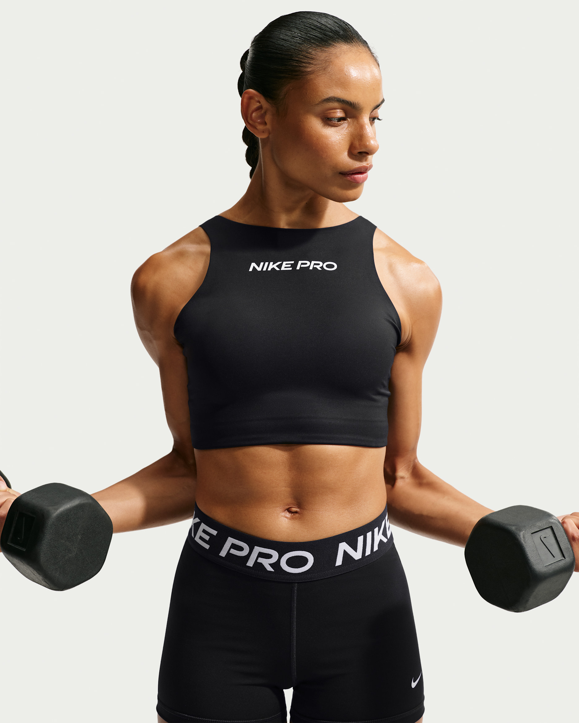 Brassière de sport rembourrée à maintien normal Nike Pro Sculpt pour femme - Noir/Blanc