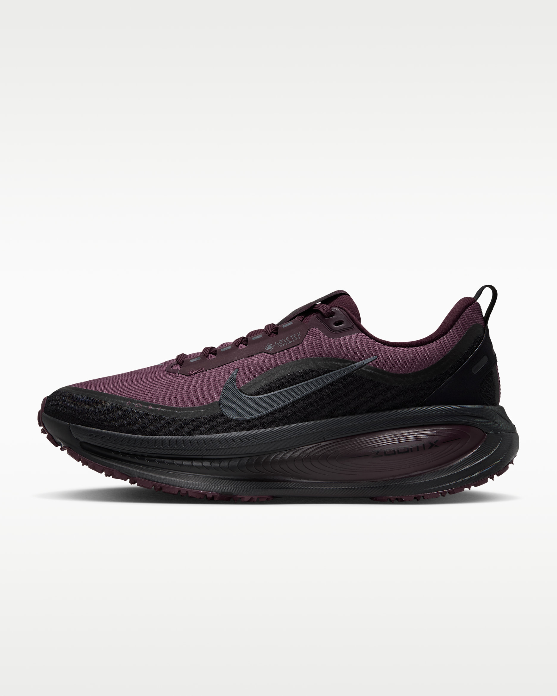 Sapatilhas de running para estrada à prova de água com detalhes refletores Nike Vomero 18 GORE-TEX para homem - Borgonha Crush/Borgonha Crush/Preto