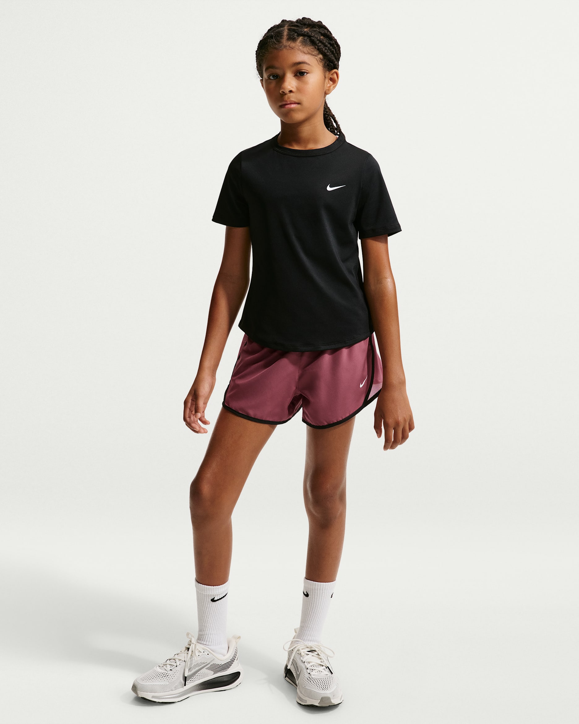 Nike Tempo Big Kids' (Girls') Dri-FIT Running Shorts - Pink Smoke/Desert Berry/White/White