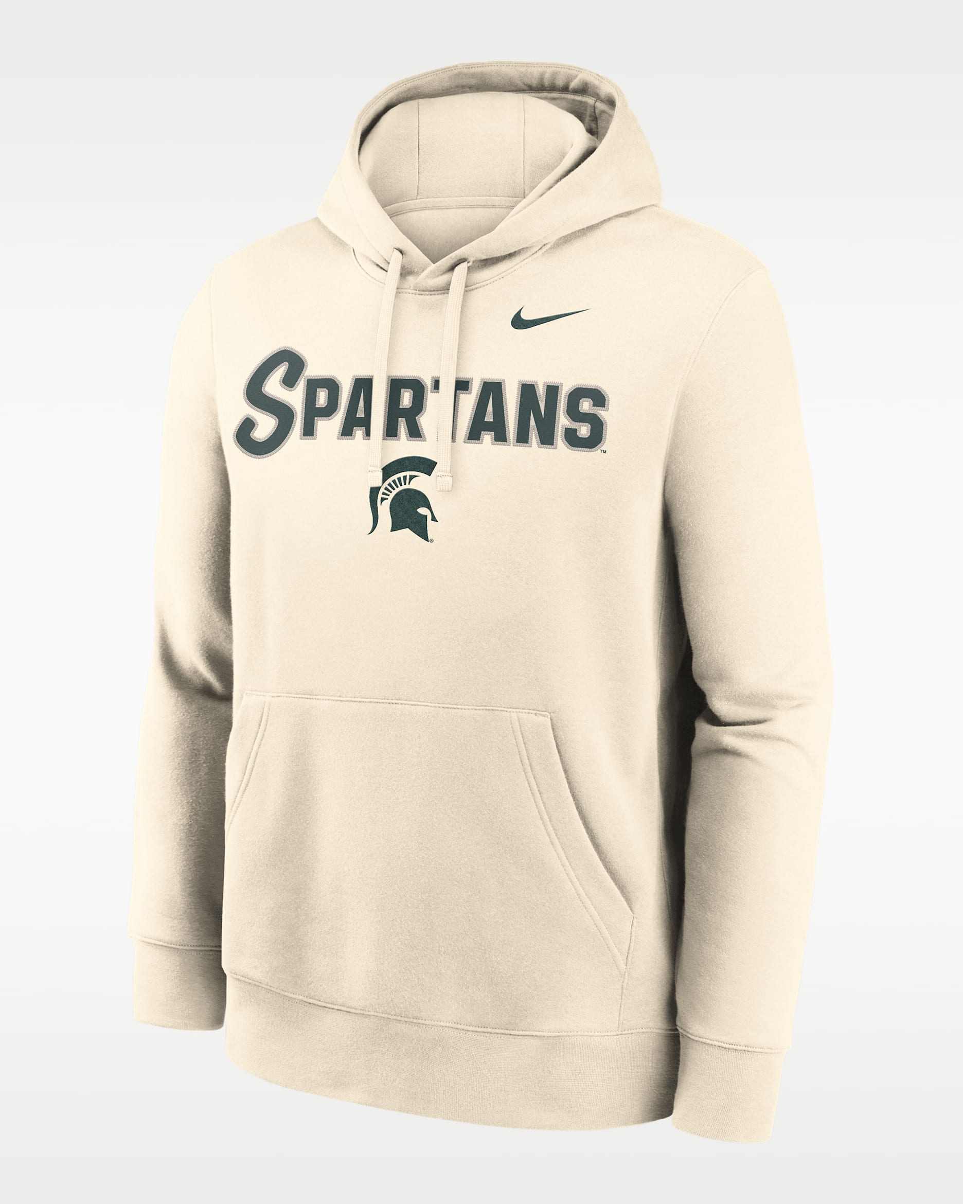 Sudadera con gorro sin cierre universitaria Nike para hombre Michigan State Primetime Club - Natural