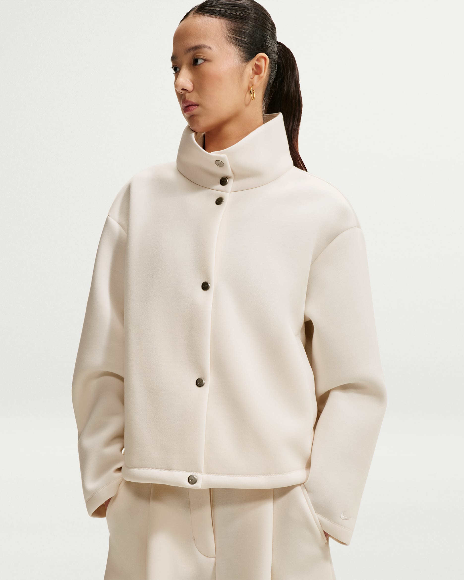 Nike Article Fleece Women's Oversized Jacket - Chalk/Chalk
