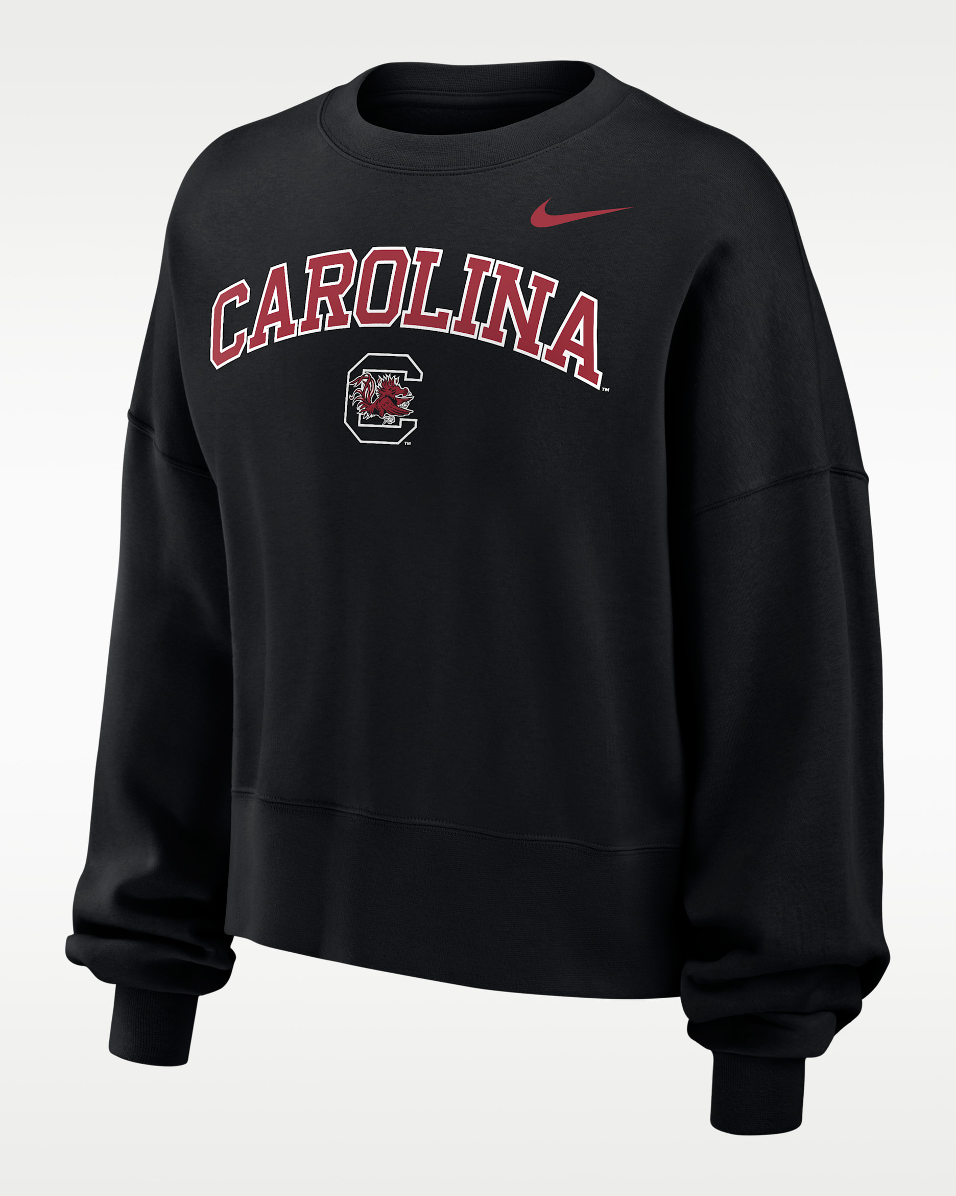Nike Phoenix Fleece (South Carolina Gamecocks) Women's Oversized Crew-Neck Sweatshirt - Black