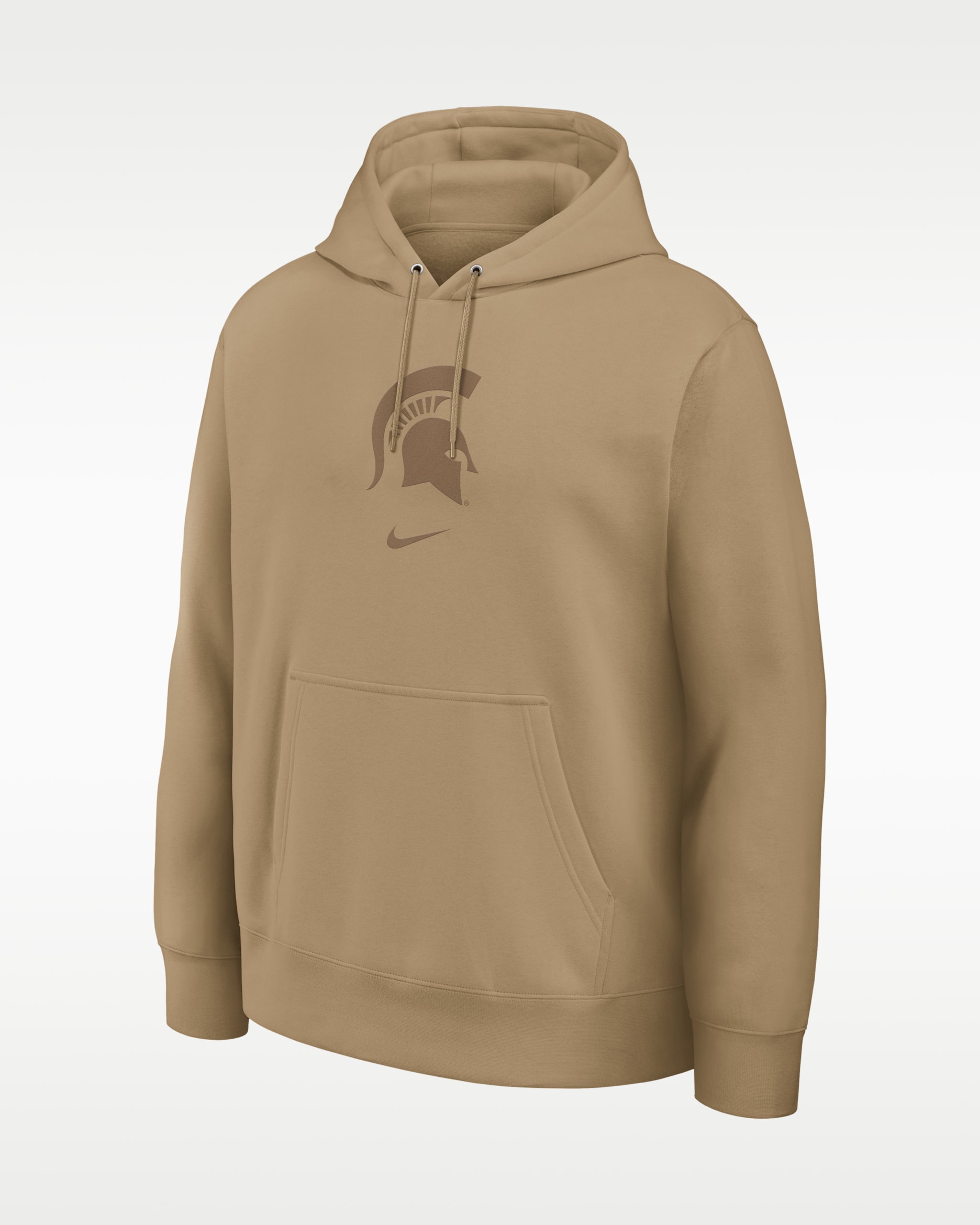Sudadera con gorro sin cierre universitaria Nike para hombre Michigan State Washed Club - Classic Beige