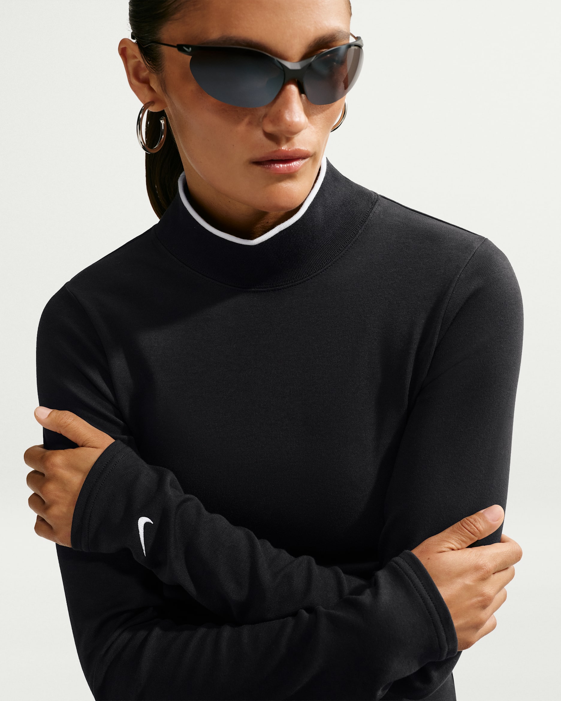 Nike Sportswear Women's Tight Long-Sleeve Mock-Neck Top - Black/White