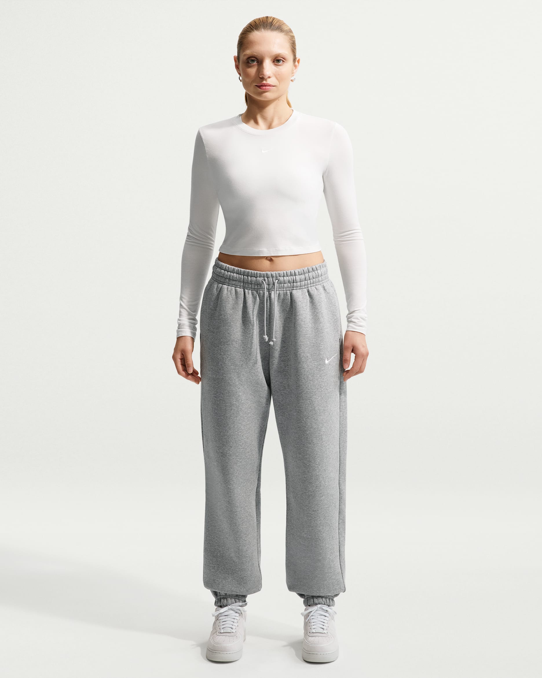 Nike Sportswear Phoenix Fleece Women's High-Waisted Oversized Sweatpants - Dark Grey Heather/Sail
