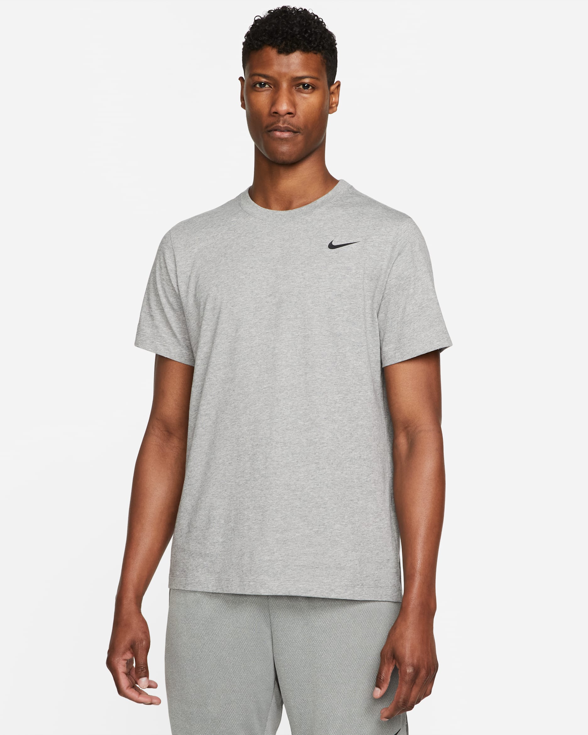 Nike Dri-FIT Men's Fitness T-Shirt - Carbon Heather/Black