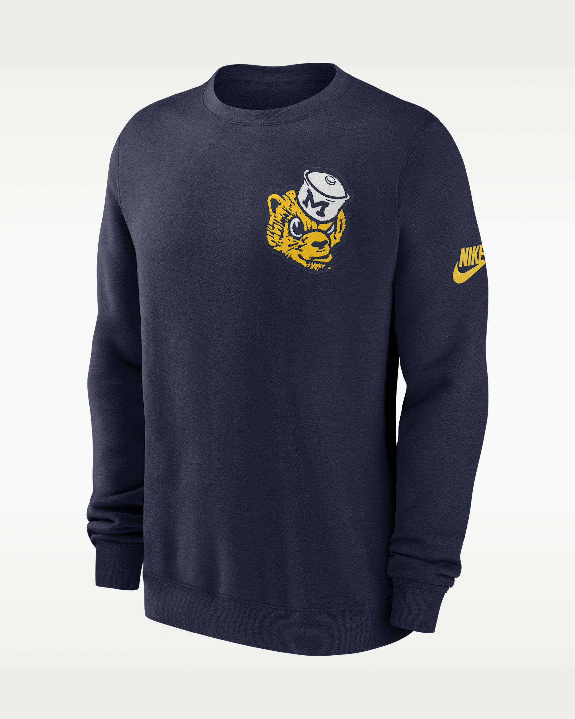 Michigan Legacy Men's Nike College Pullover Crew - Navy