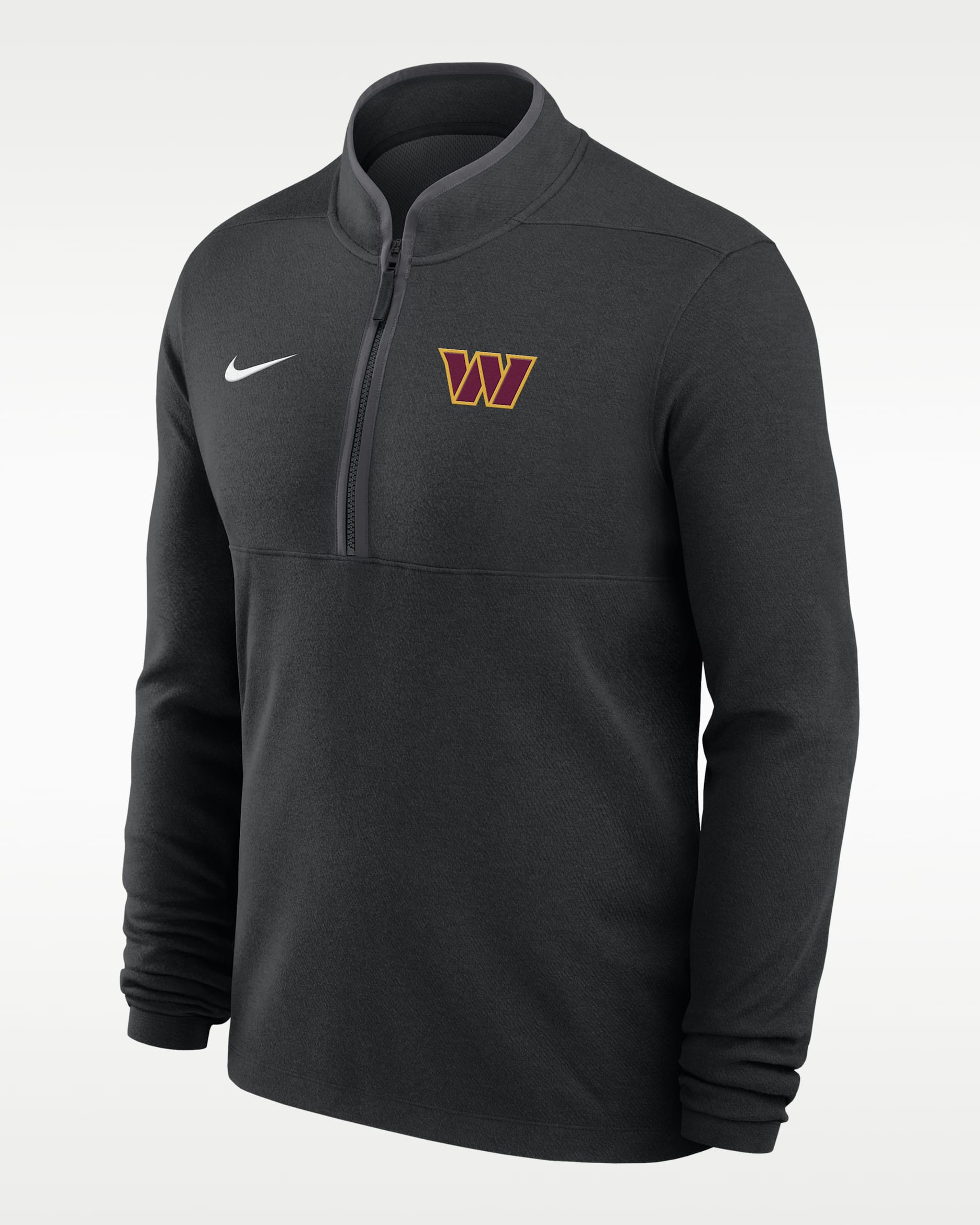 Washington Commanders Logo Victory Men's Nike Dri-FIT NFL 1/2-Zip Long-Sleeve Top - Black